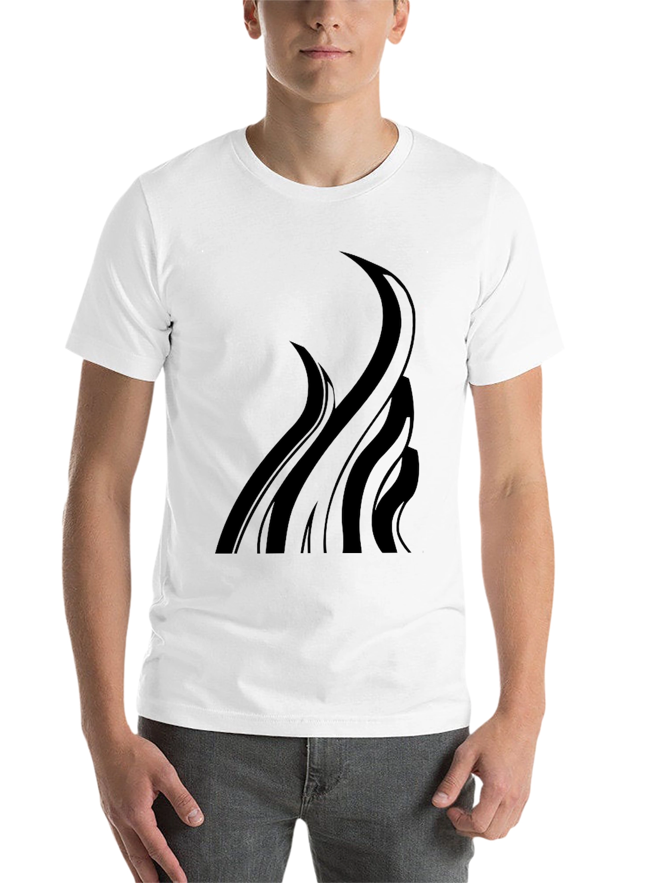 Black Black Graphic Tee - Abstract Tentacle Design view 14