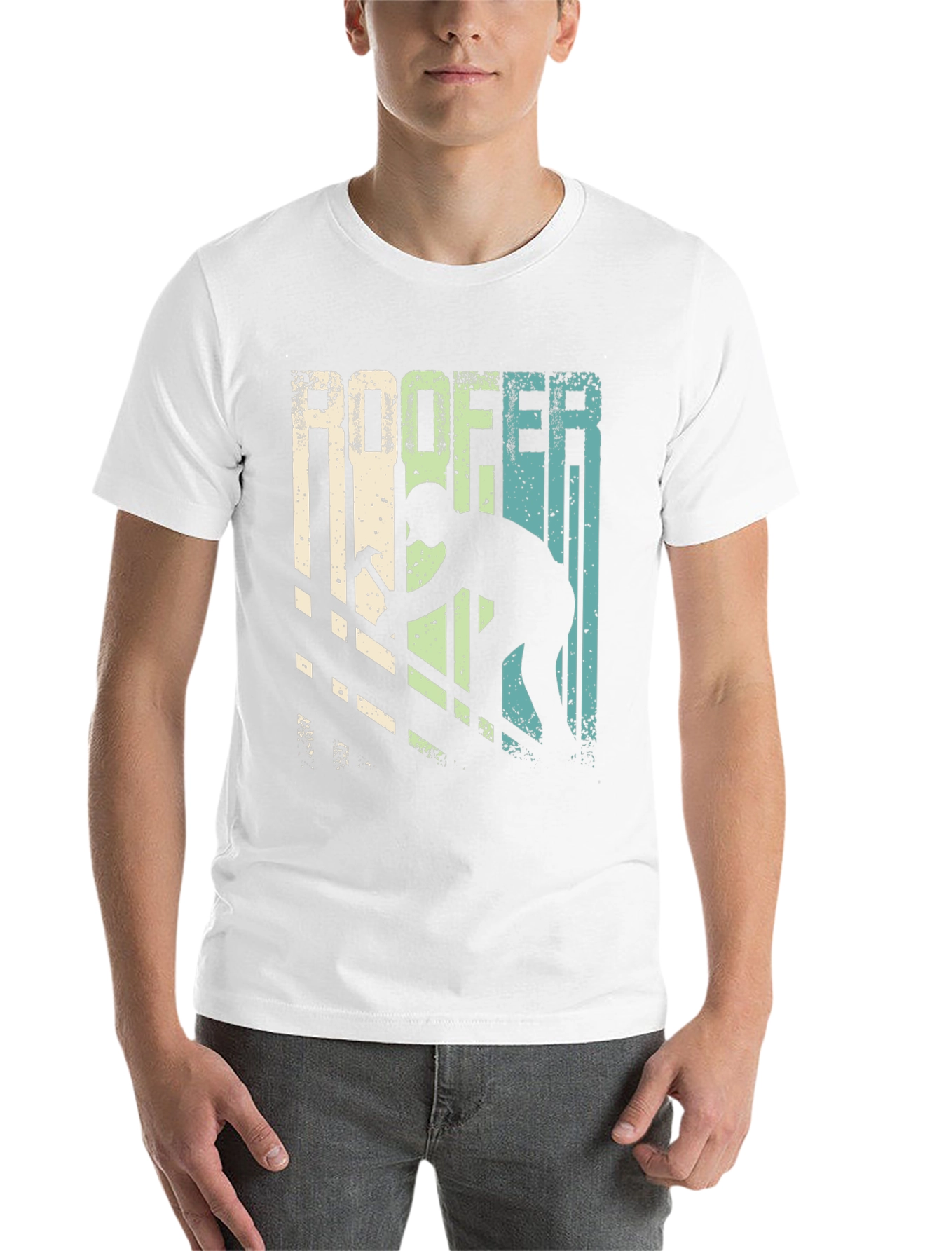 Black Roofer T-Shirt Vintage Design view 14