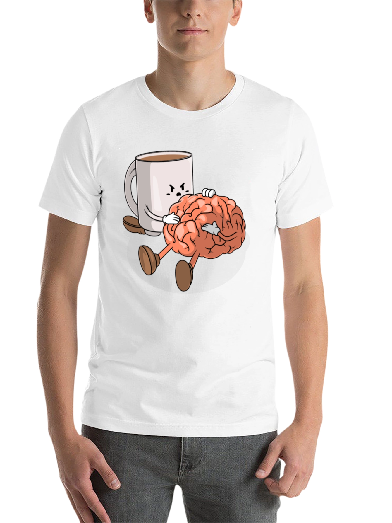 Black Coffee & Brains Graphic T-Shirt - Black Crew Neck Tee view 14