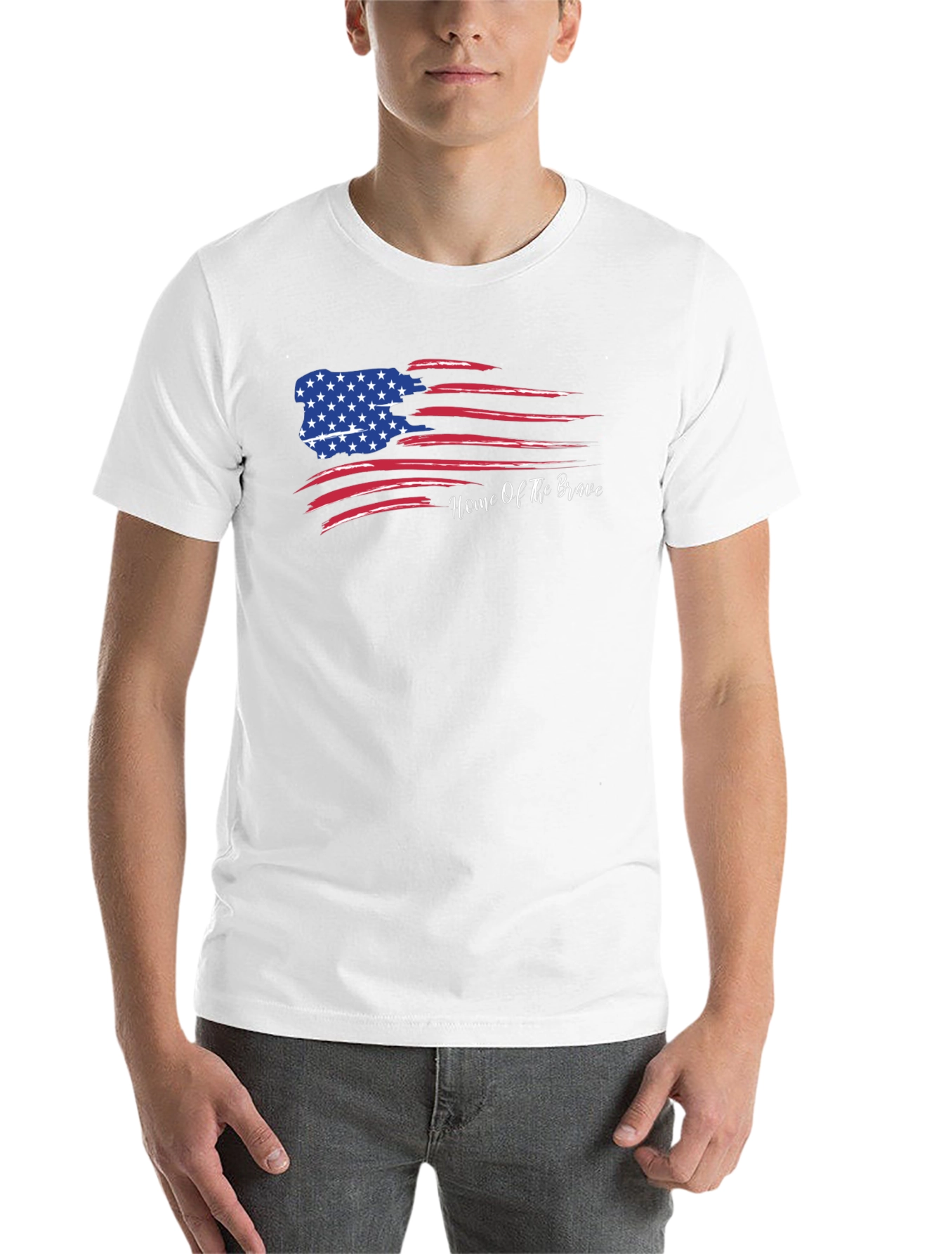 Black Home of the Brave Graphic Tee - Patriotic T-Shirt view 14