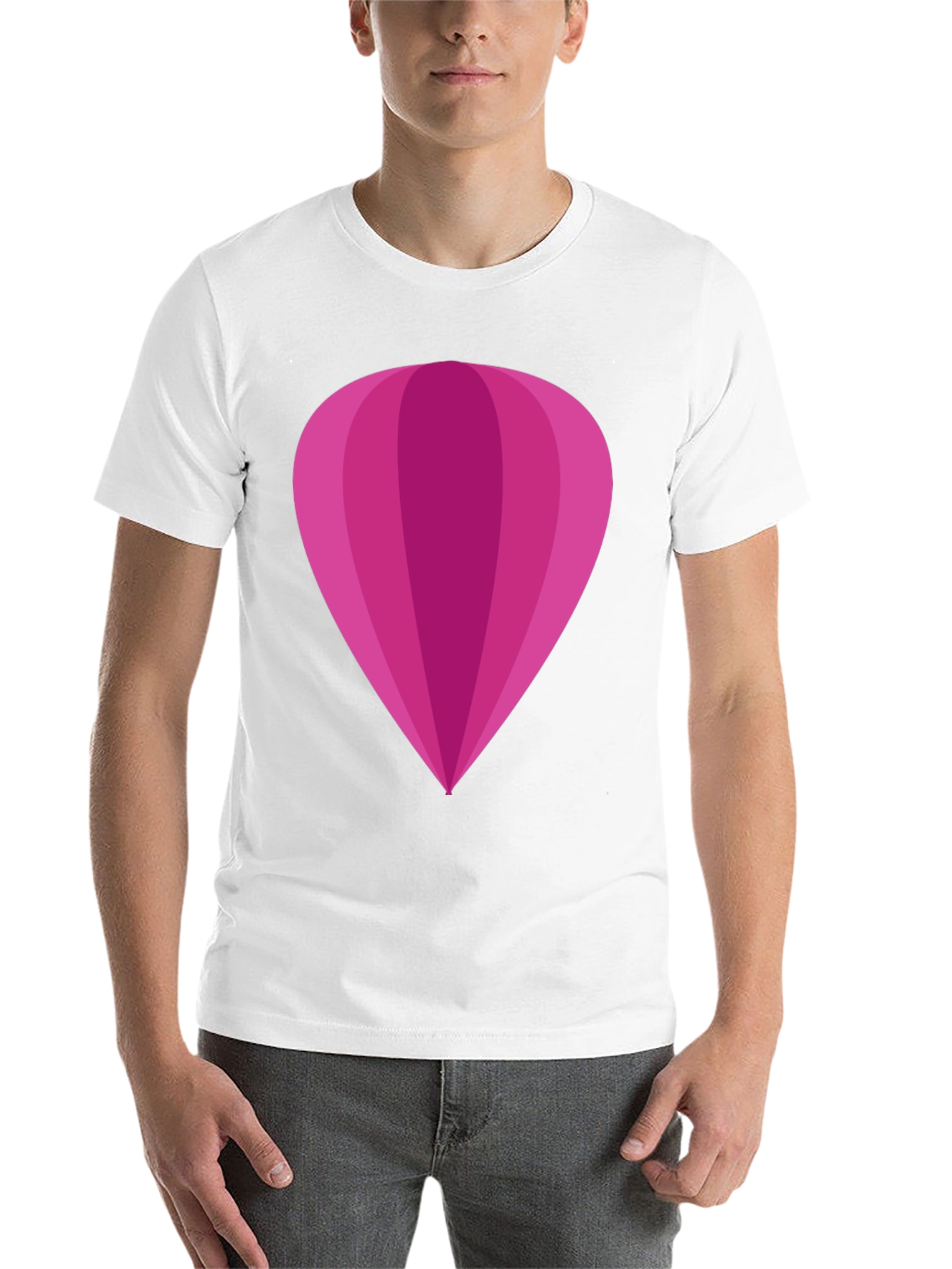 Black Magenta Hot Air Balloon Graphic Tee - Stylish Unisex T-Shirt view 14