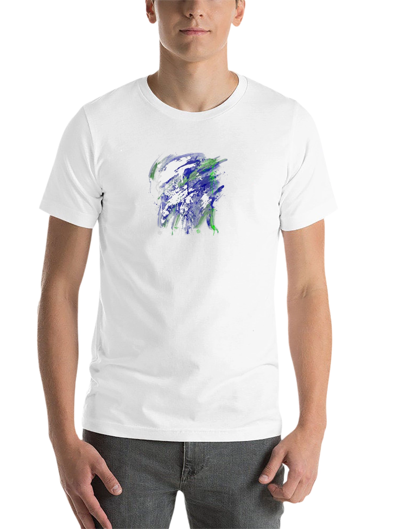 Black Abstract Art Graphic Black T-Shirt view 14