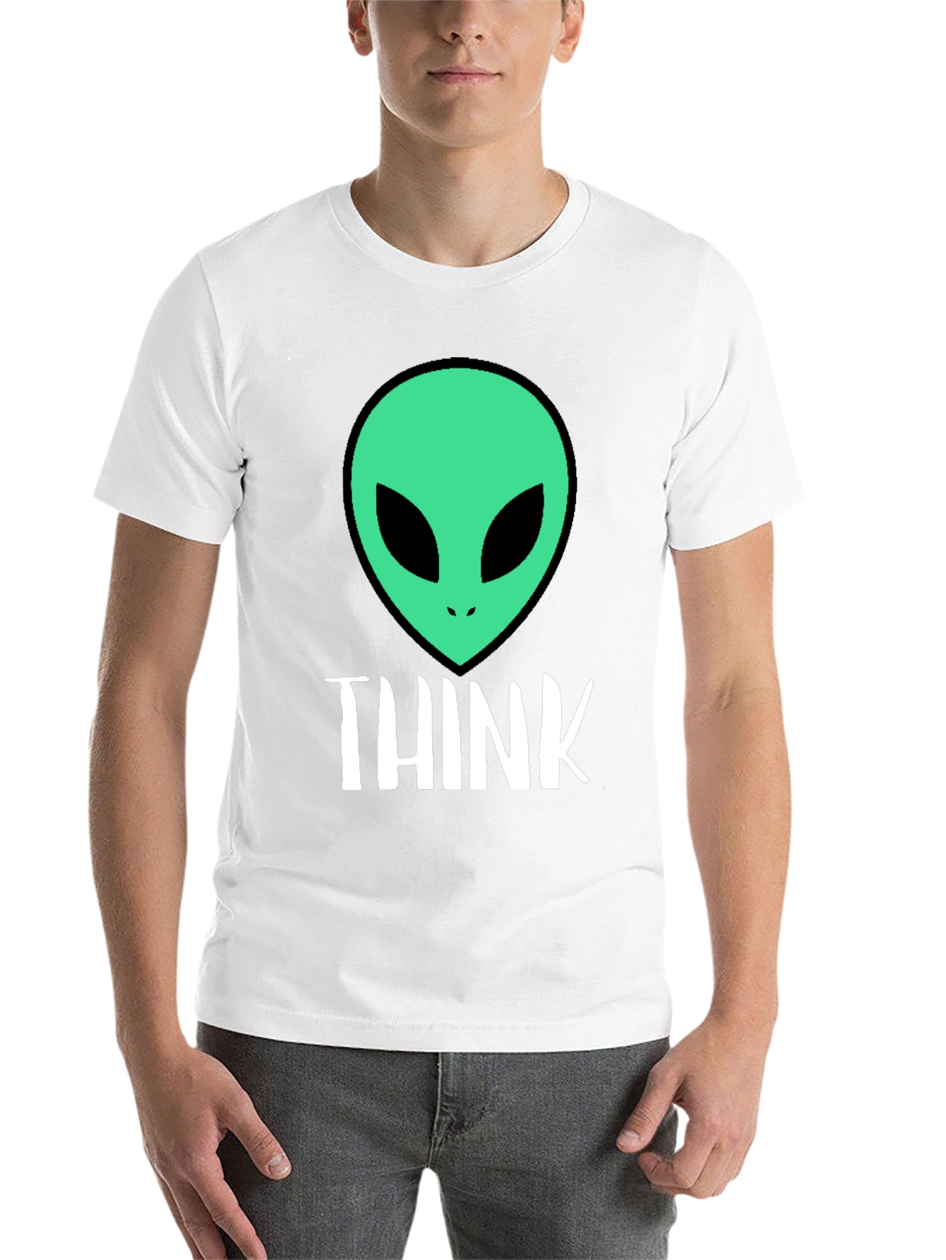 Think Alien Graphic Tee - Black Unisex T-Shirt - 14