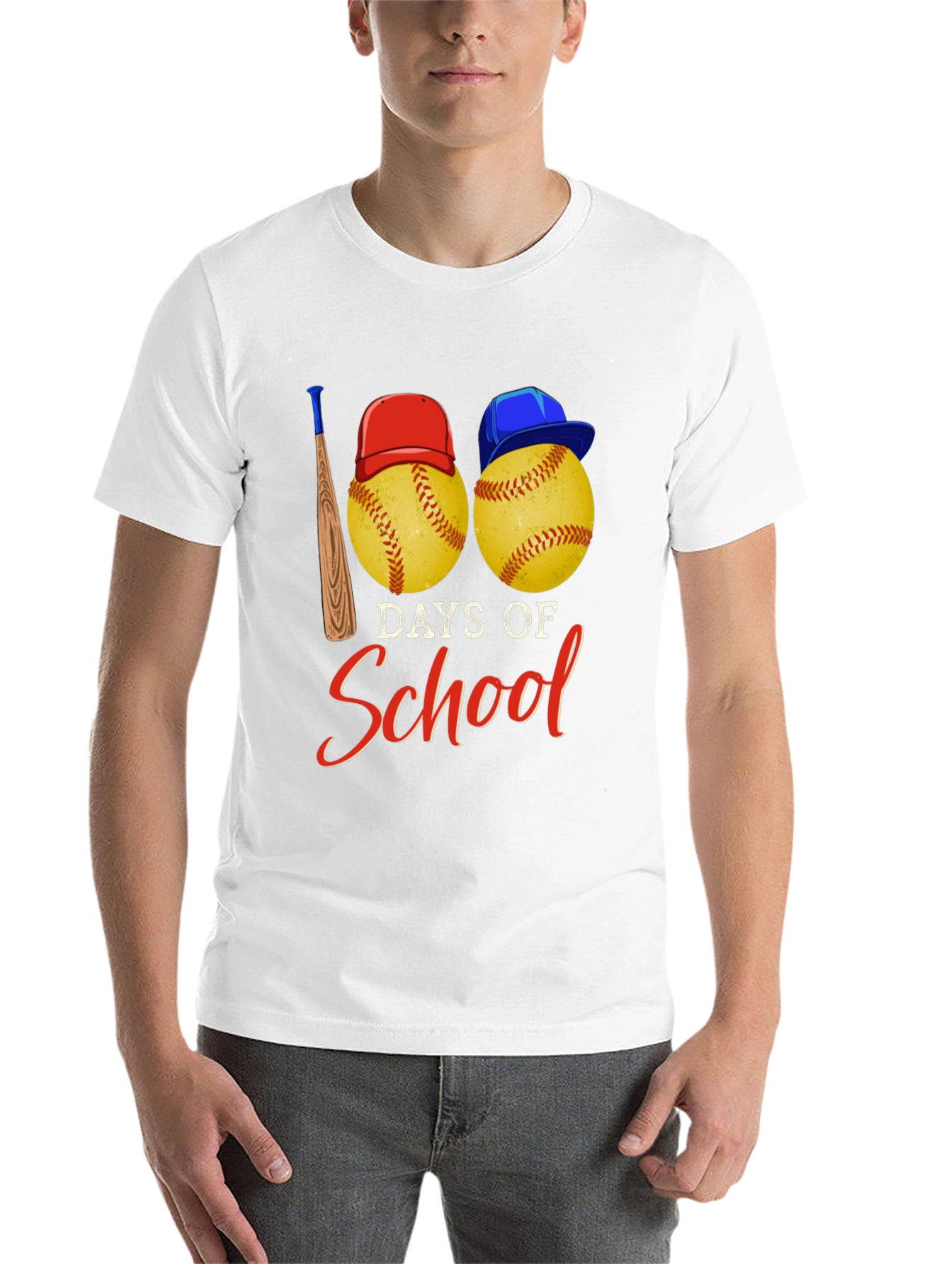 Black 100 Days of School Baseball T-Shirt view 14