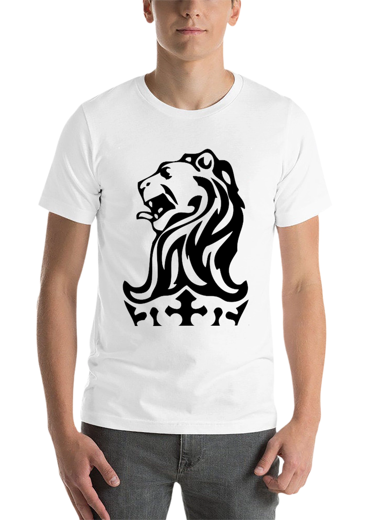 Black Lion Crest Black Graphic Tee view 14