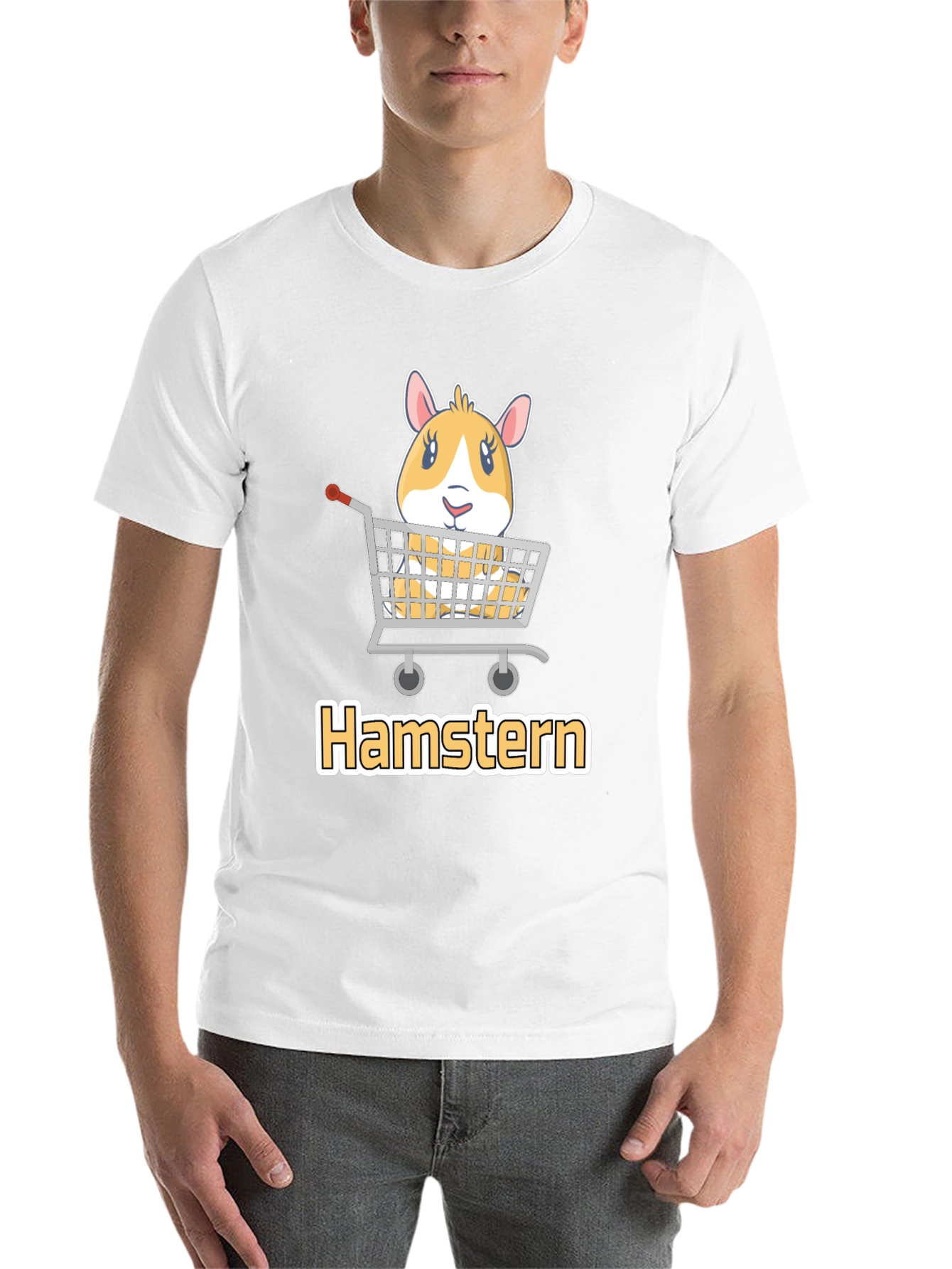 Black Hamstern T-Shirt: Cute Hamster in Shopping Cart Tee view 14