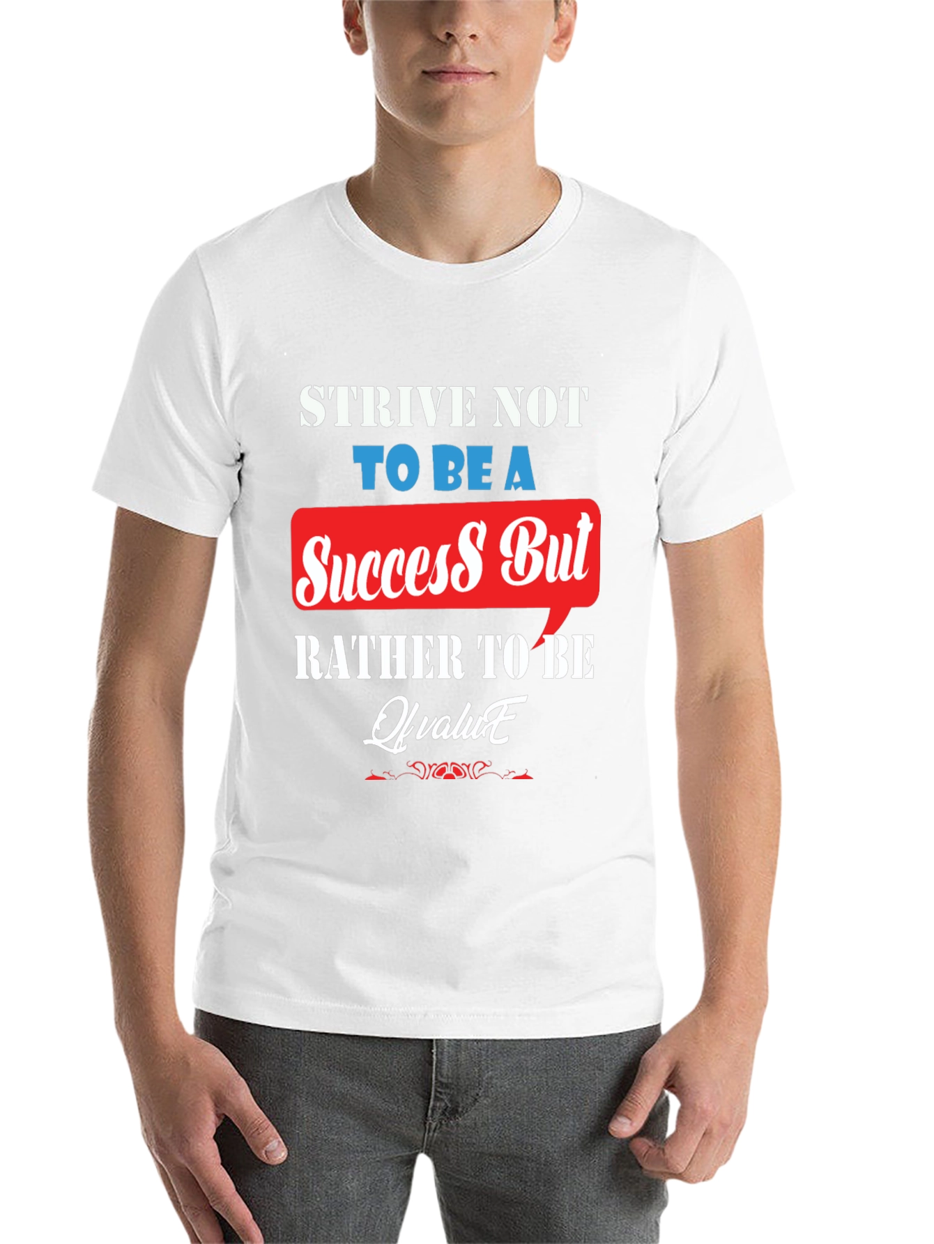 Black Motivational T-Shirt: Strive for Value, Not Just Success view 14