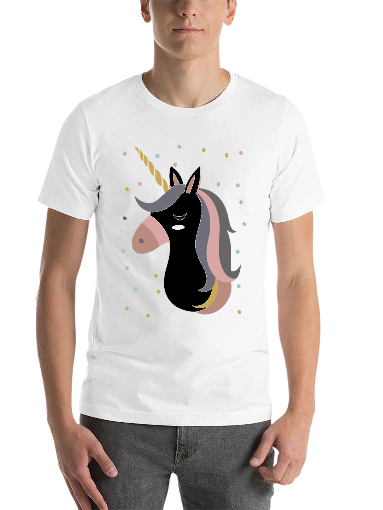 Black Unicorn Graphic Print Black T-Shirt view 14