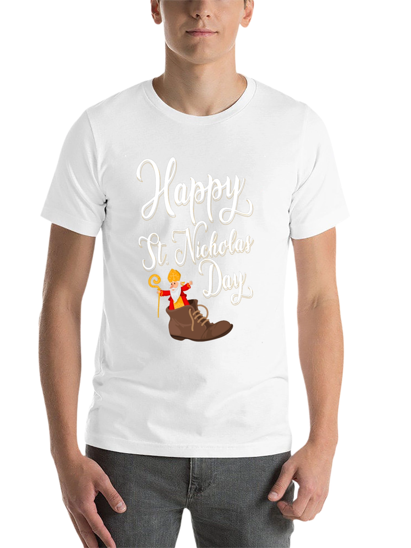 Black Happy St. Nicholas Day T-Shirt view 14
