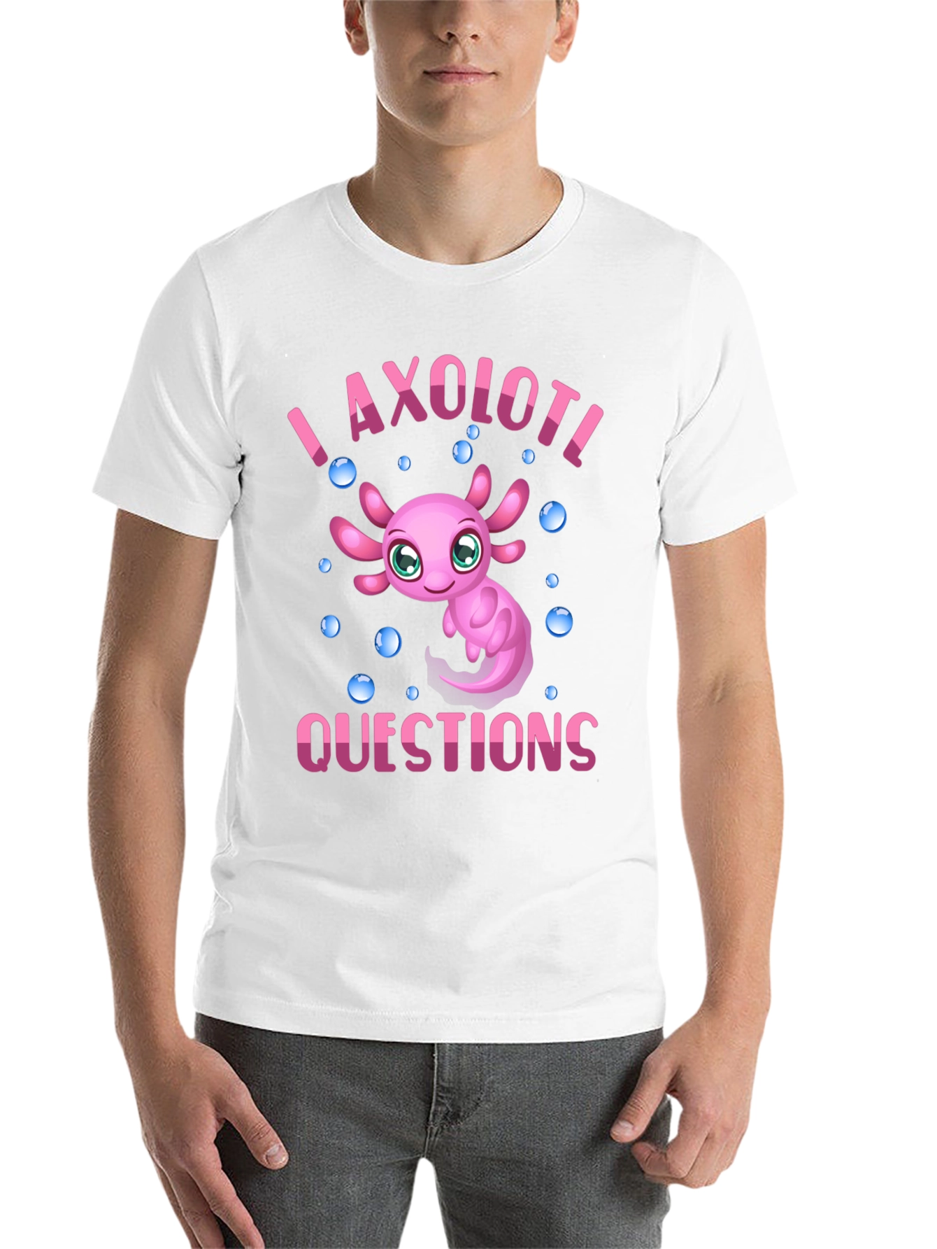 Black I Axolotl Questions Black T-Shirt view 14