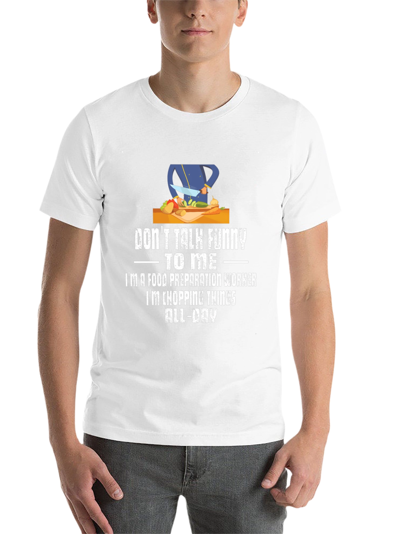 Black Funny Food Prep Worker T-Shirt view 14