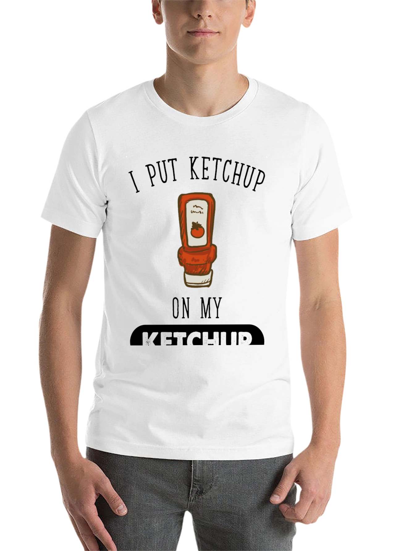 Black I Put Ketchup on My Ketchup Graphic Tee view 14
