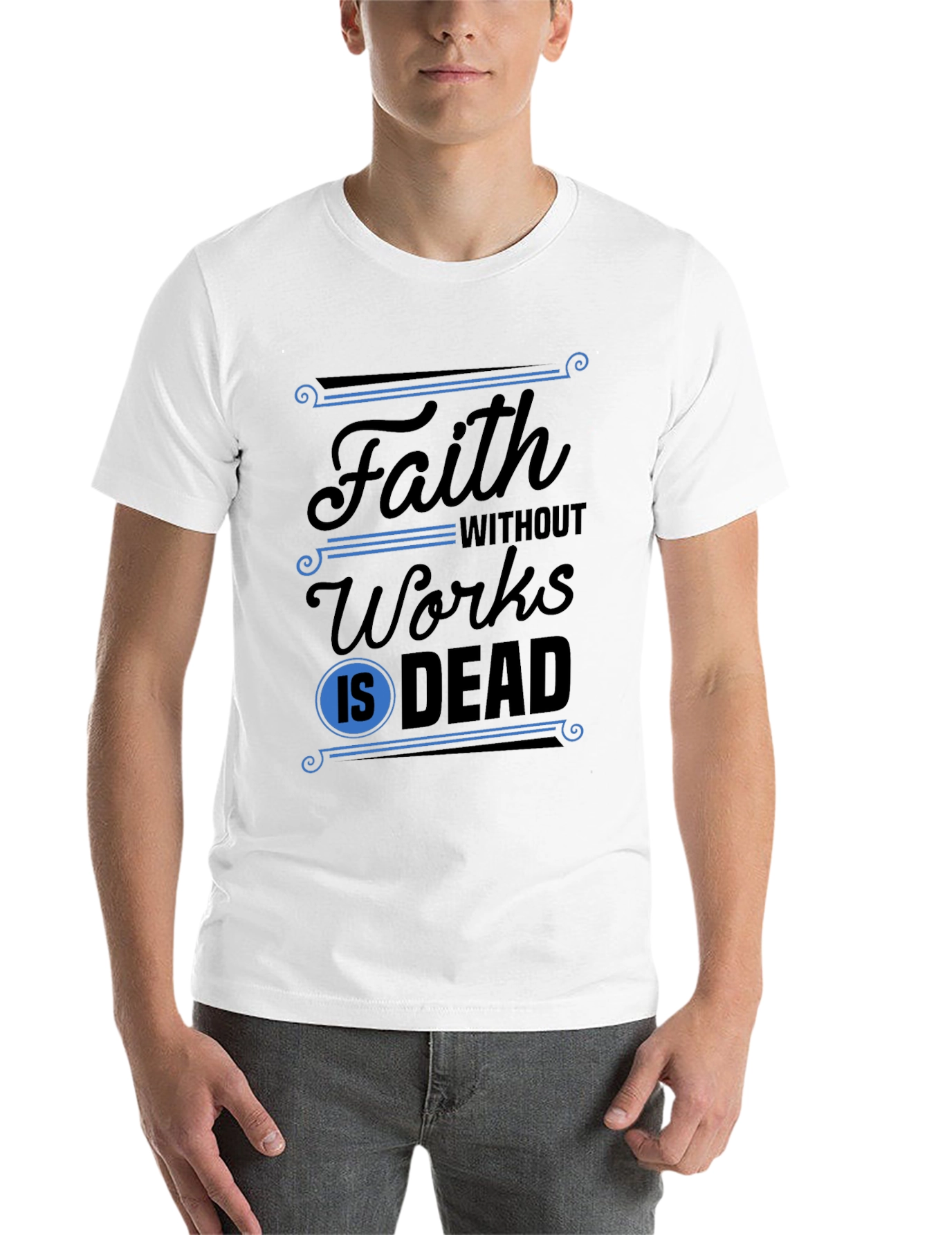 Black Faith Without Works T-Shirt view 14
