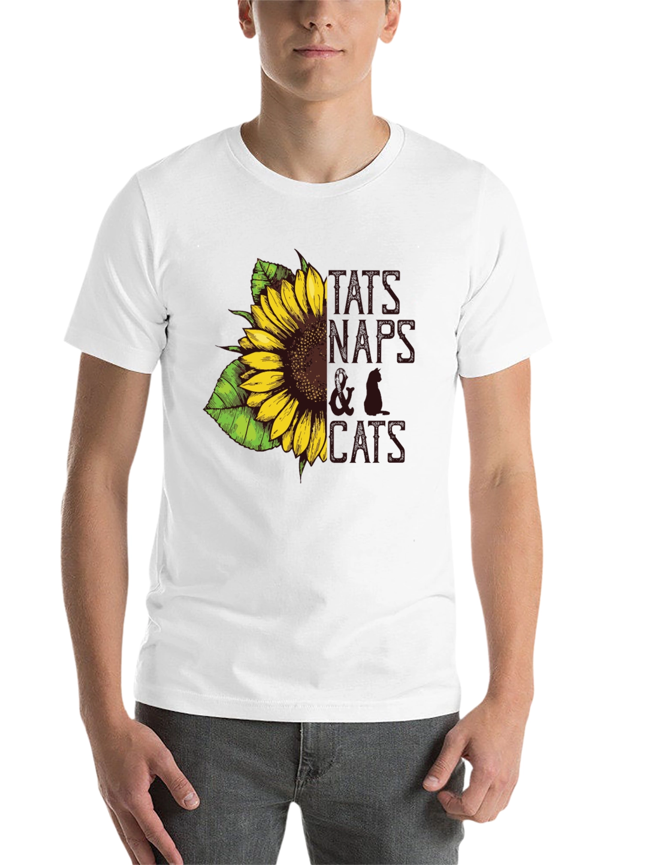 Black Tats, Naps & Cats Sunflower Graphic Tee view 14