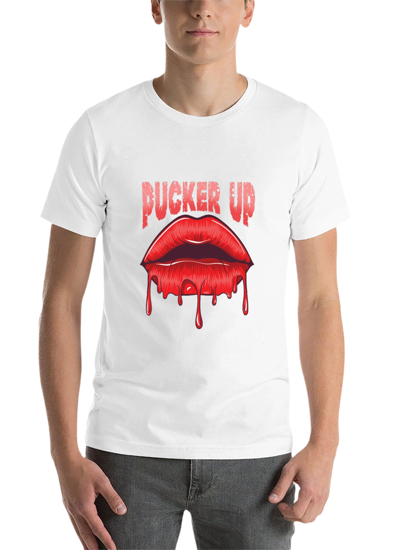 Black Pucker Up Lips Graphic T-Shirt view 14