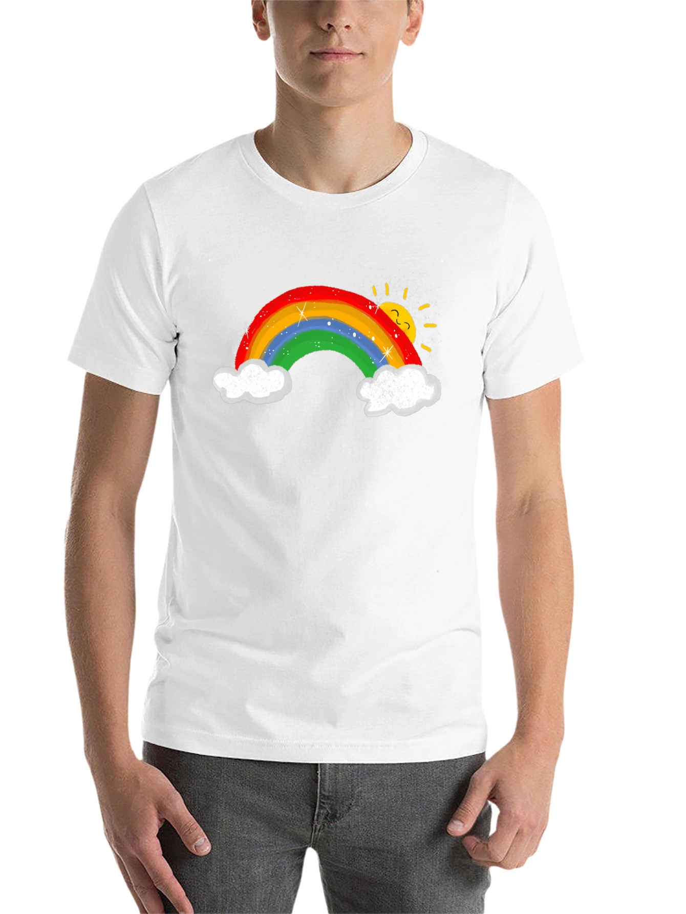Black Rainbow Graphic T-Shirt - Unisex Cotton Tee view 14