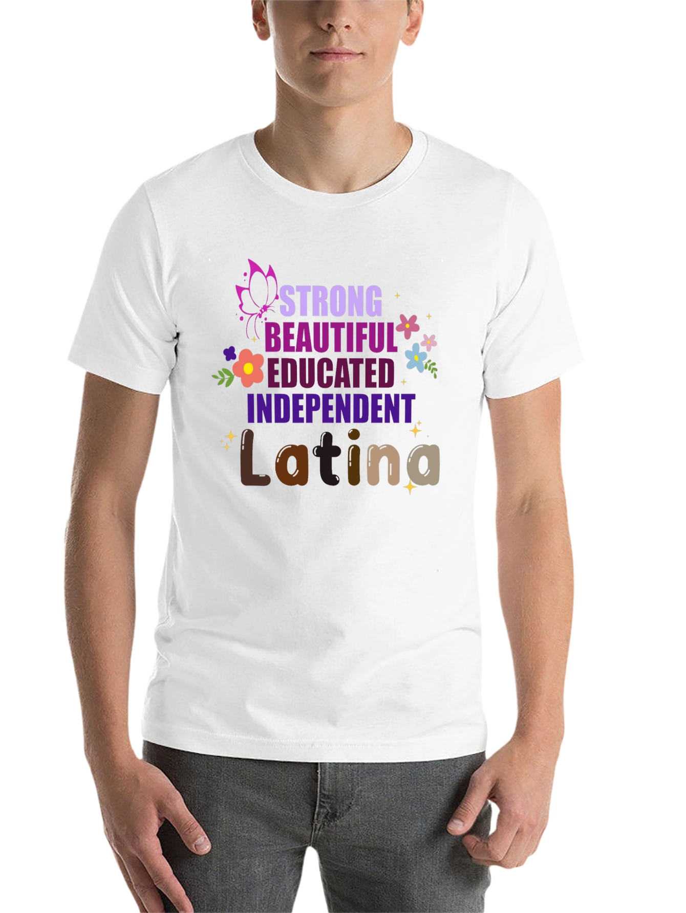 Black Strong Latina Graphic Tee - Empowerment Shirt view 14