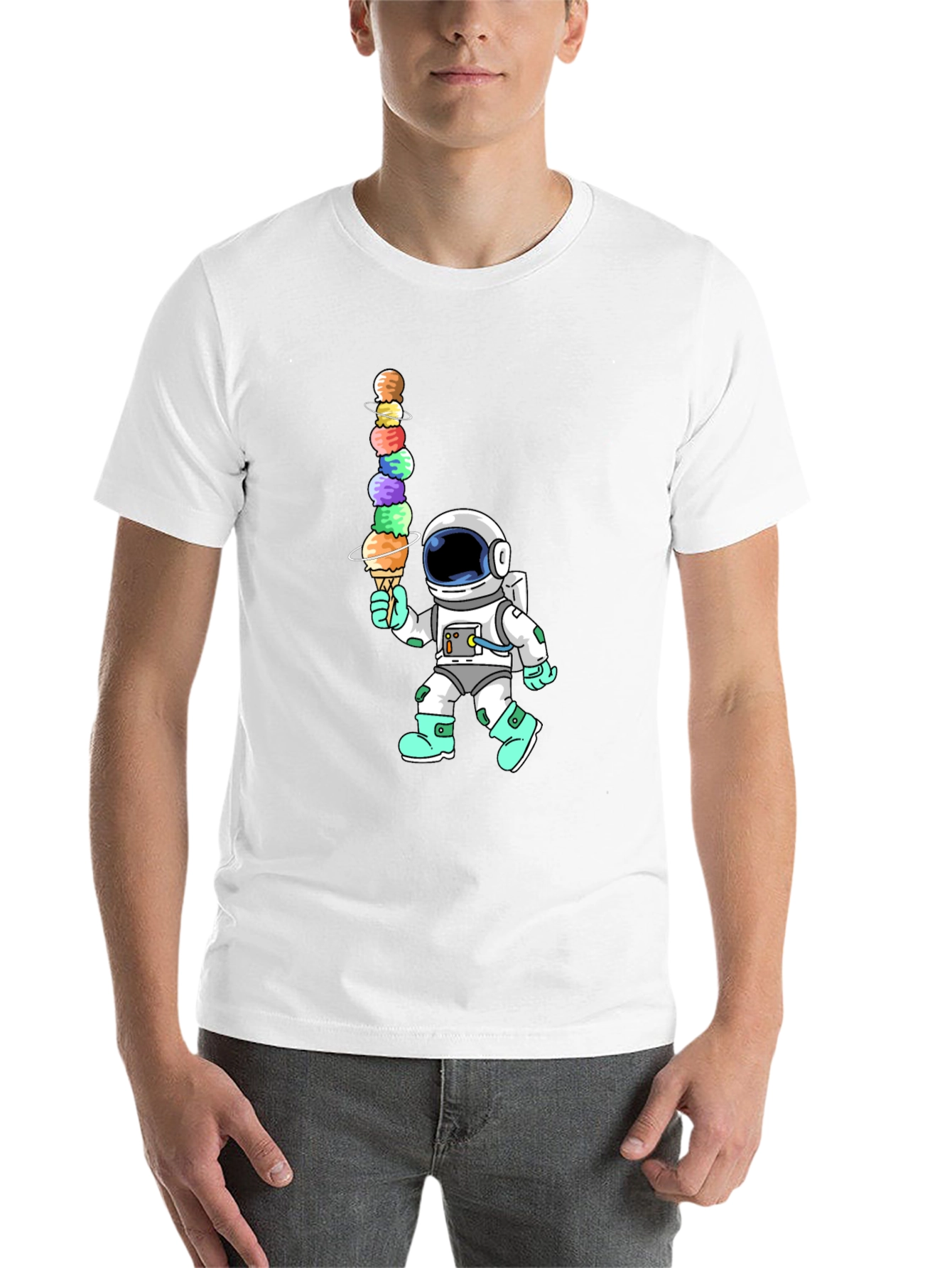 Black Astronaut Ice Cream Stack Graphic Tee view 14