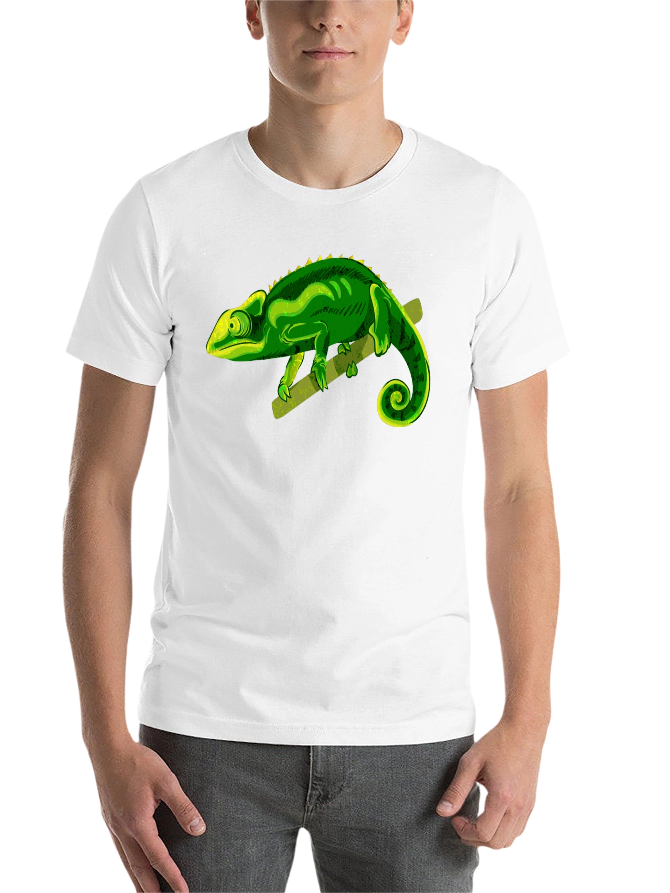 Black Chameleon Graphic Print T-Shirt view 14