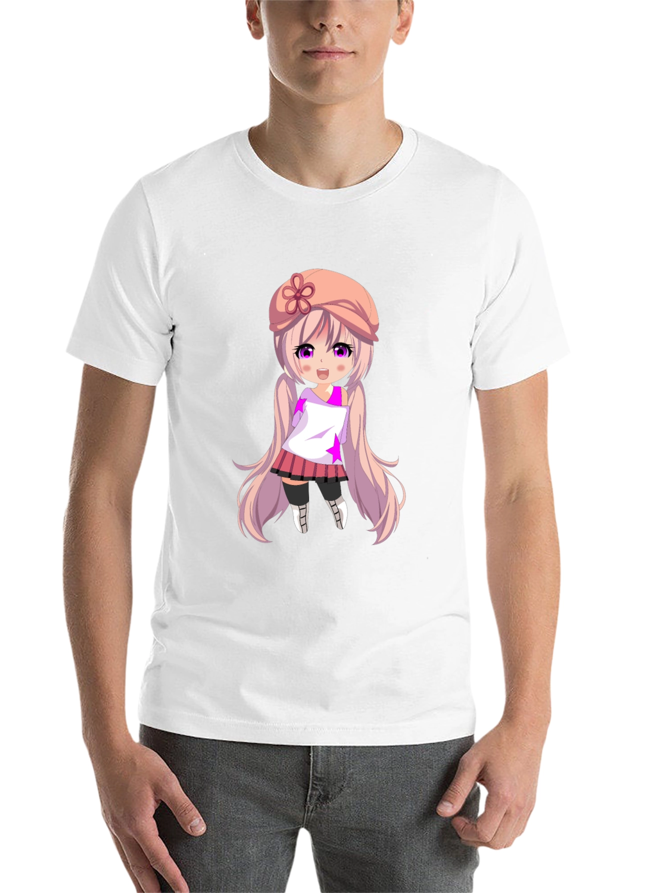 Black Anime Girl Graphic Tee - Stylish Black T-Shirt view 14