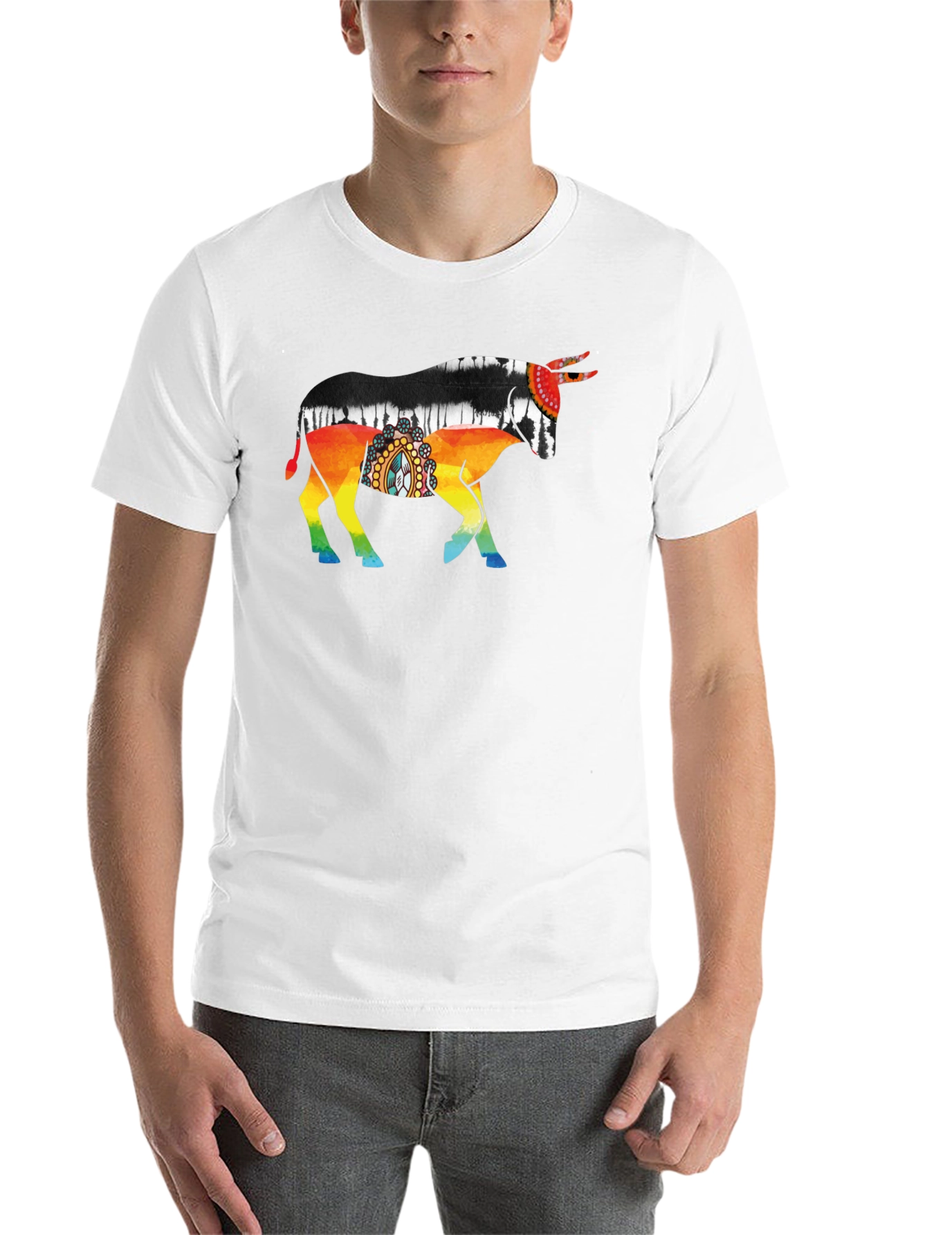 Black Vibrant Bull Graphic Tee - Black view 14