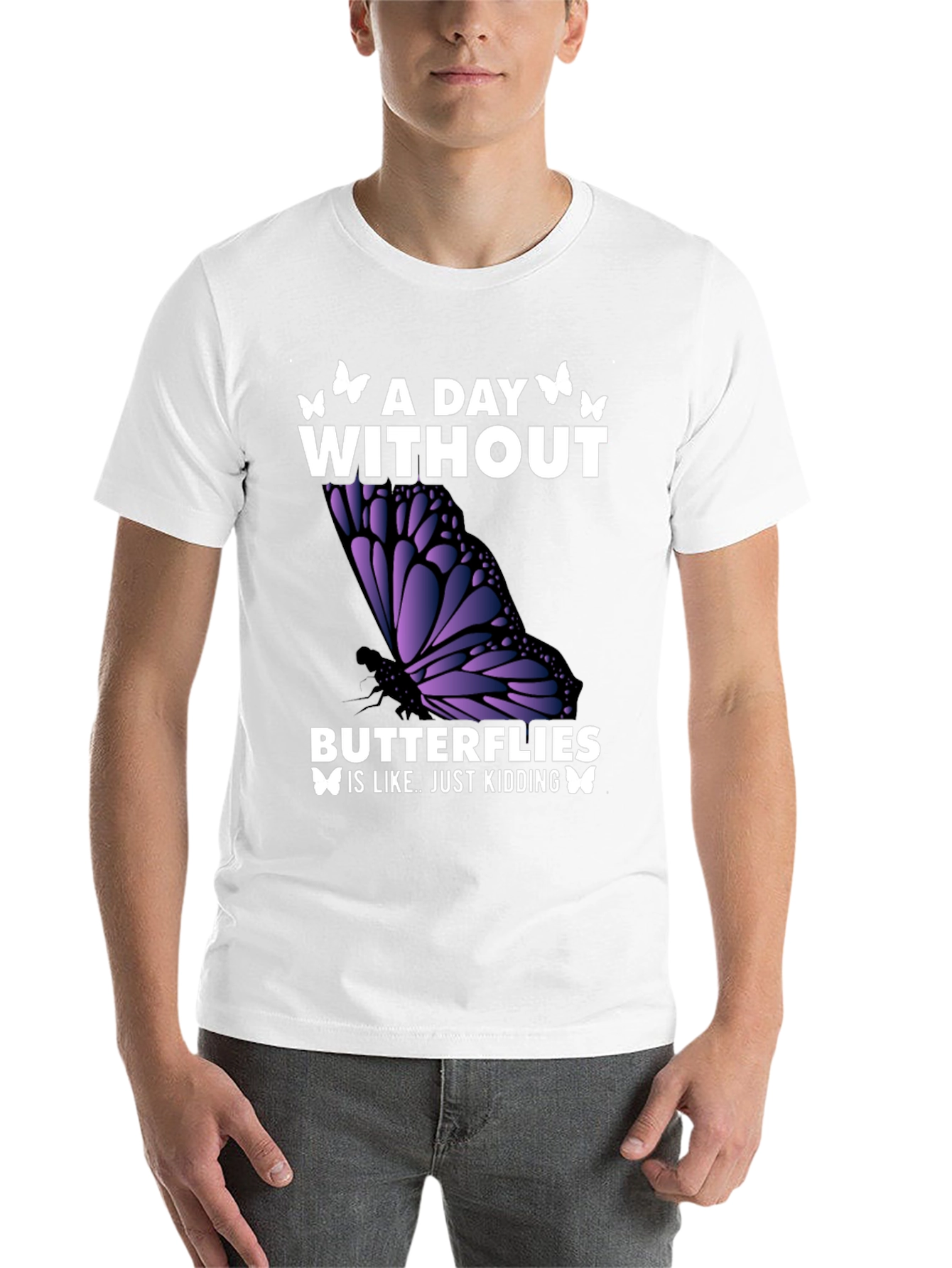 Black A Day Without Butterflies T-Shirt view 14