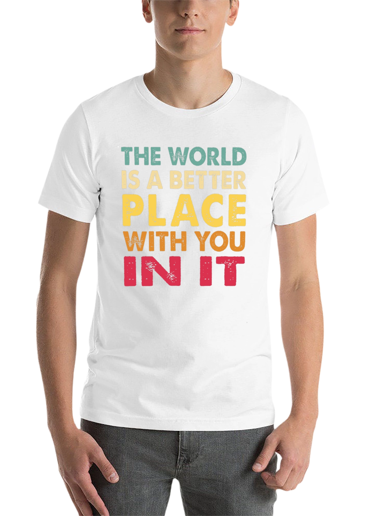 Black The World Is Better With You T-Shirt view 14