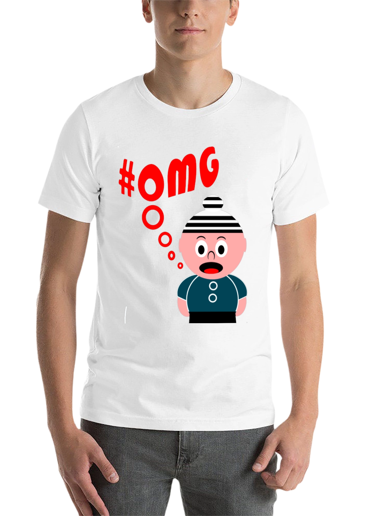 Black OMG Cartoon T-Shirt - Black Cotton Blend view 14