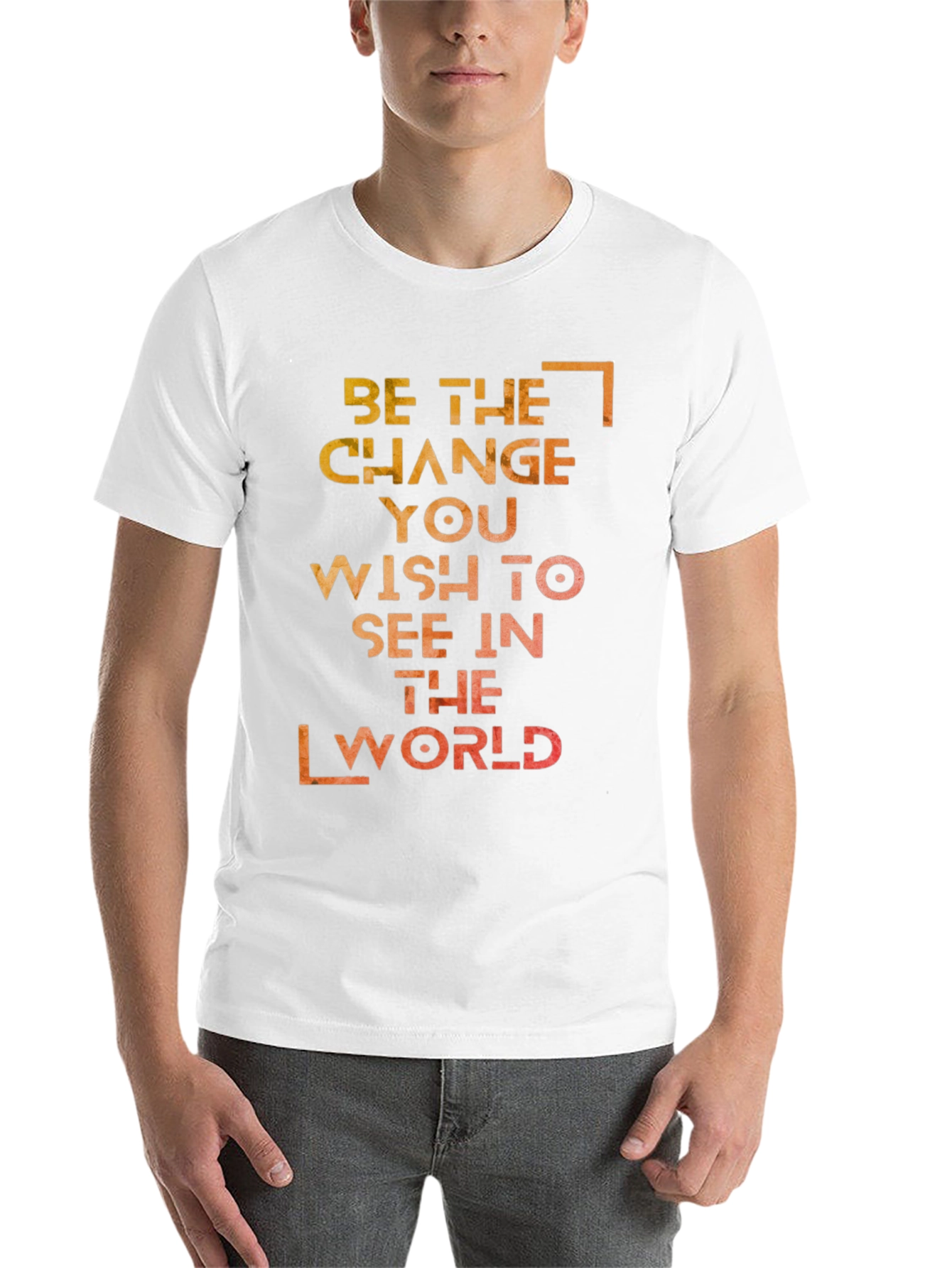 Black Inspirational Graphic T-Shirt: Be the Change view 14