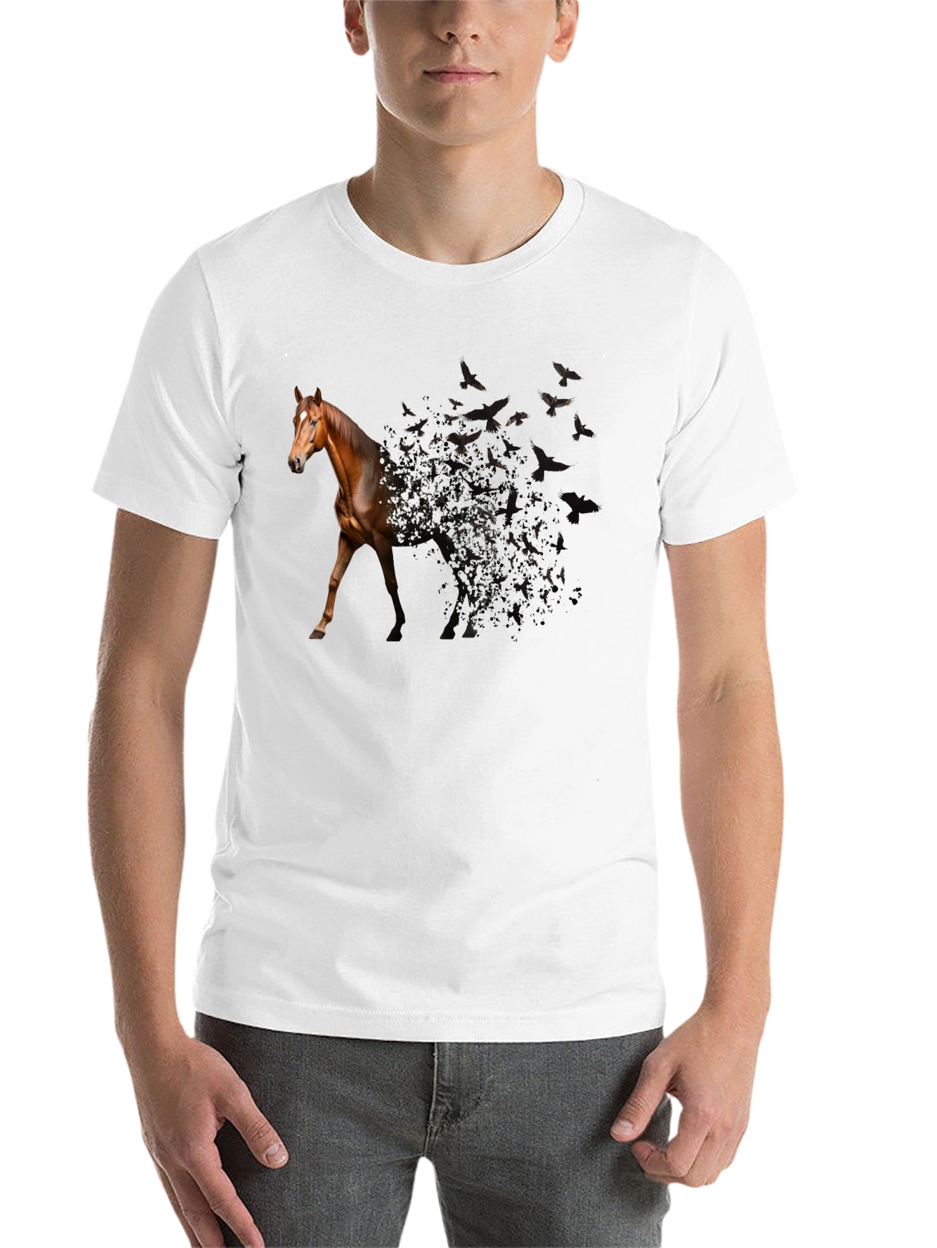 Black Horse to Birds Black Graphic Tee view 14