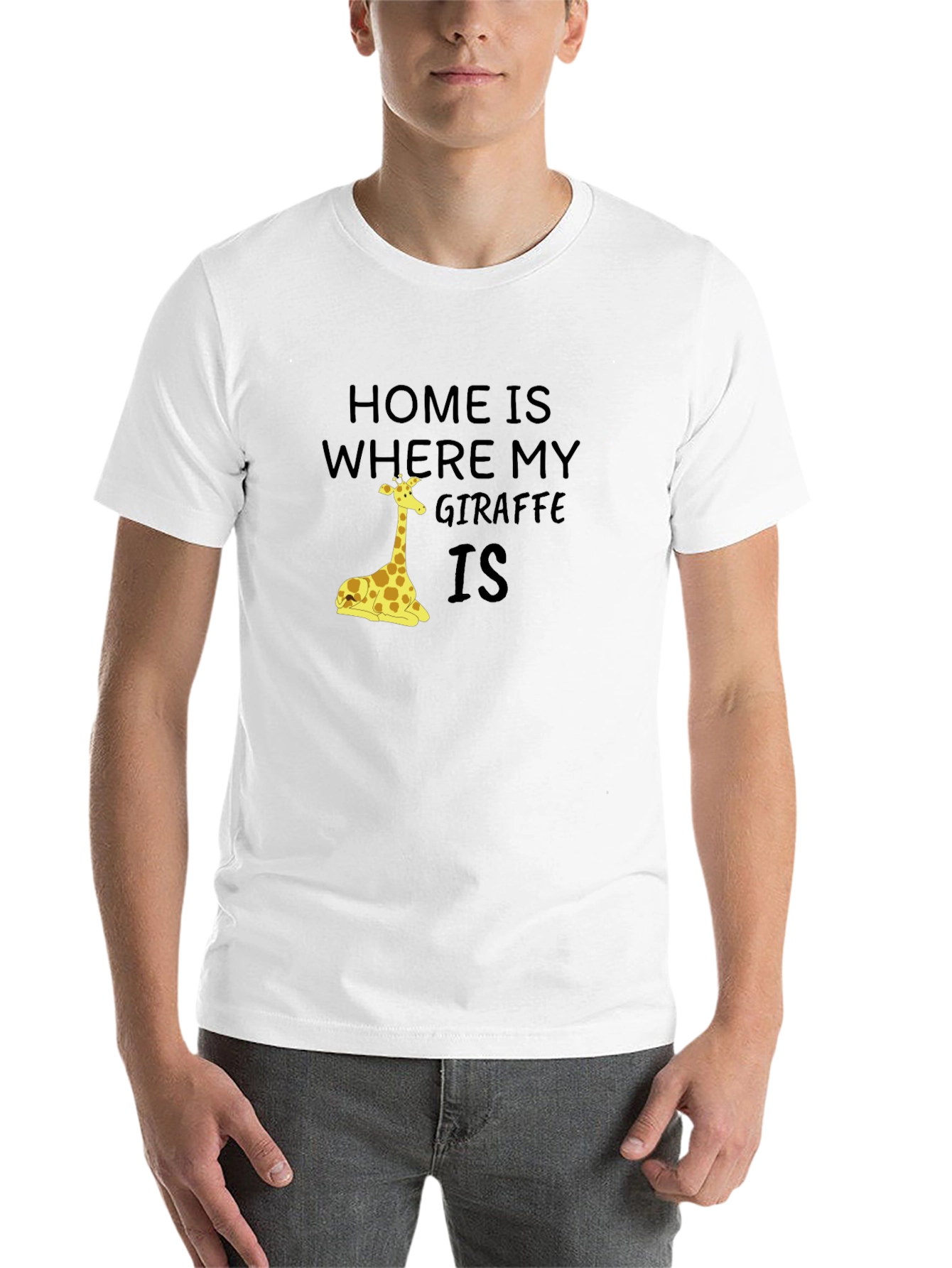 Black Home is Where My Giraffe Is Graphic T-Shirt view 14