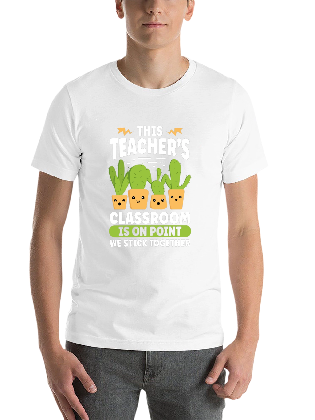 Black Funny Teacher Cactus Graphic T-Shirt view 14