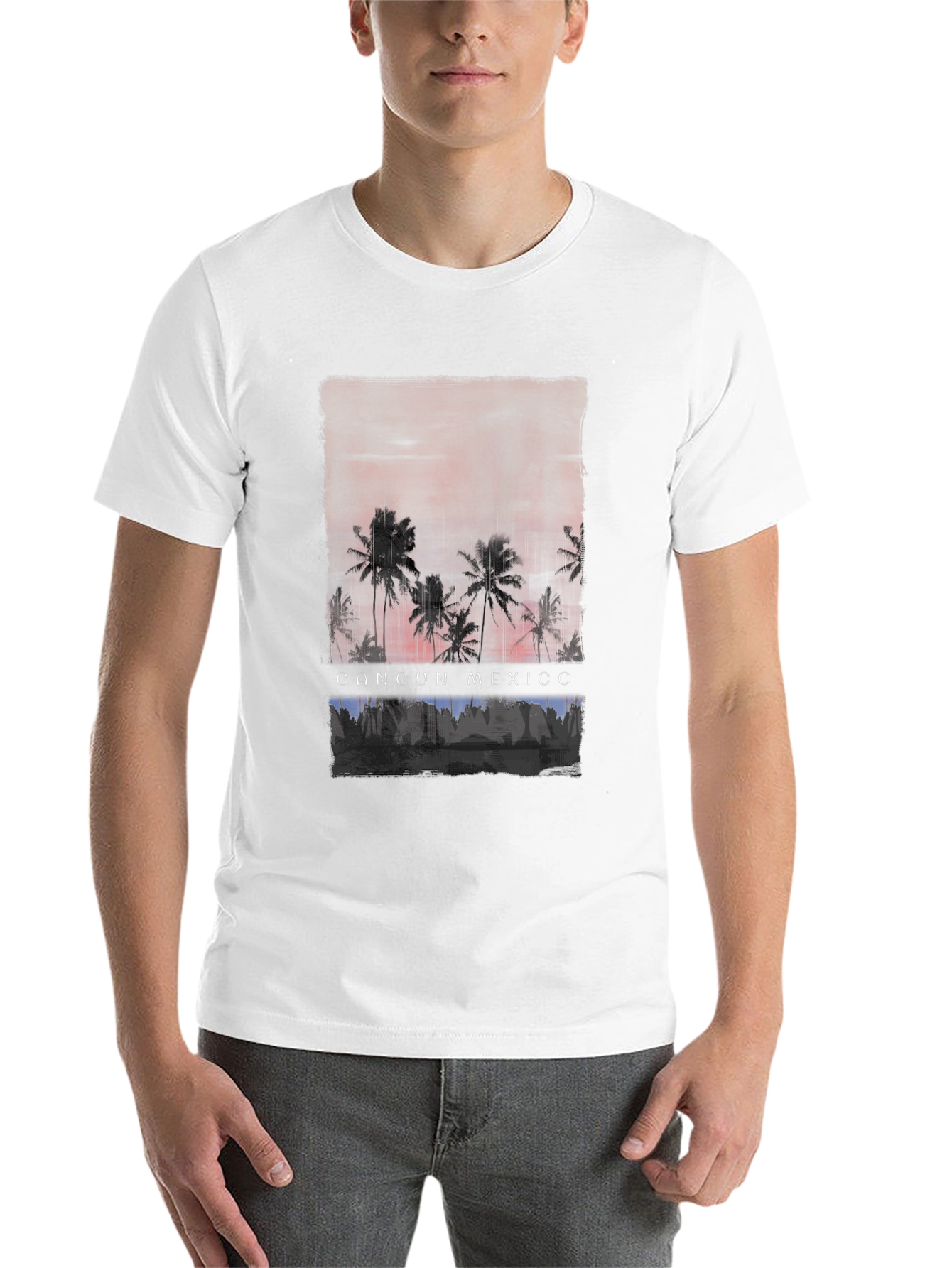 Cancun Mexico Palm Tree Graphic Tee - 14