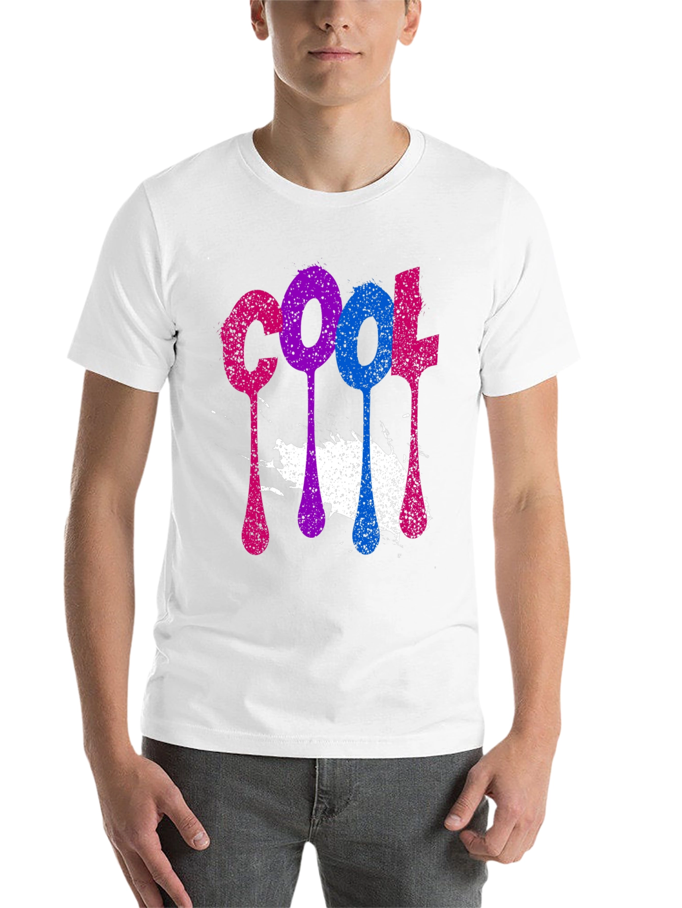 Black Cool Spray Paint Style Graphic Tee view 14