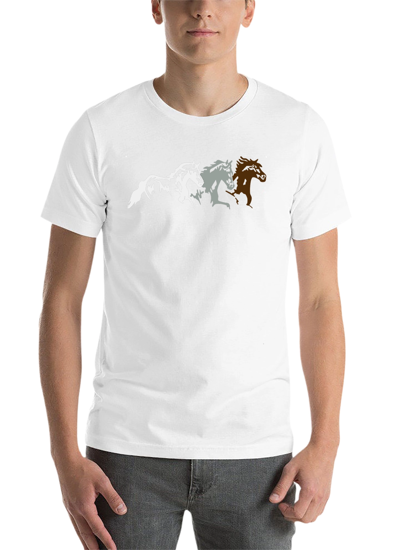 Black Horse Silhouette Graphic T-Shirt - Black view 14
