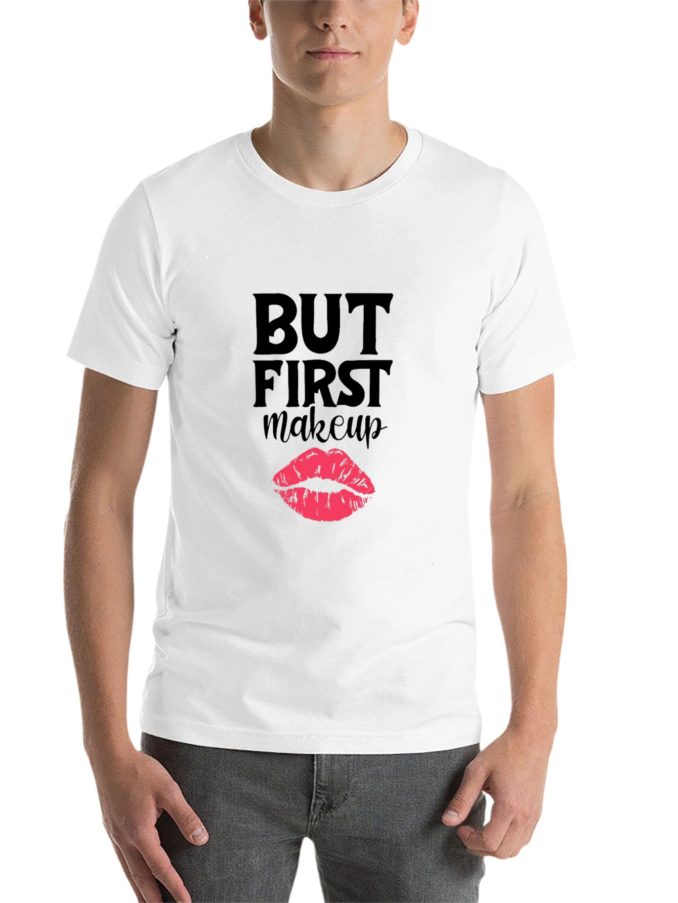Black But First Makeup T-Shirt Funny Lipstick Graphic Tee view 14