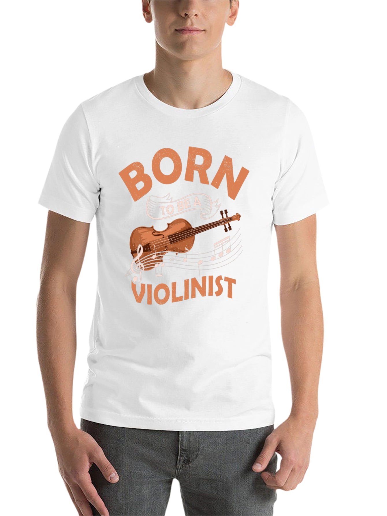 Black Born To Be A Violinist Graphic T-Shirt view 14