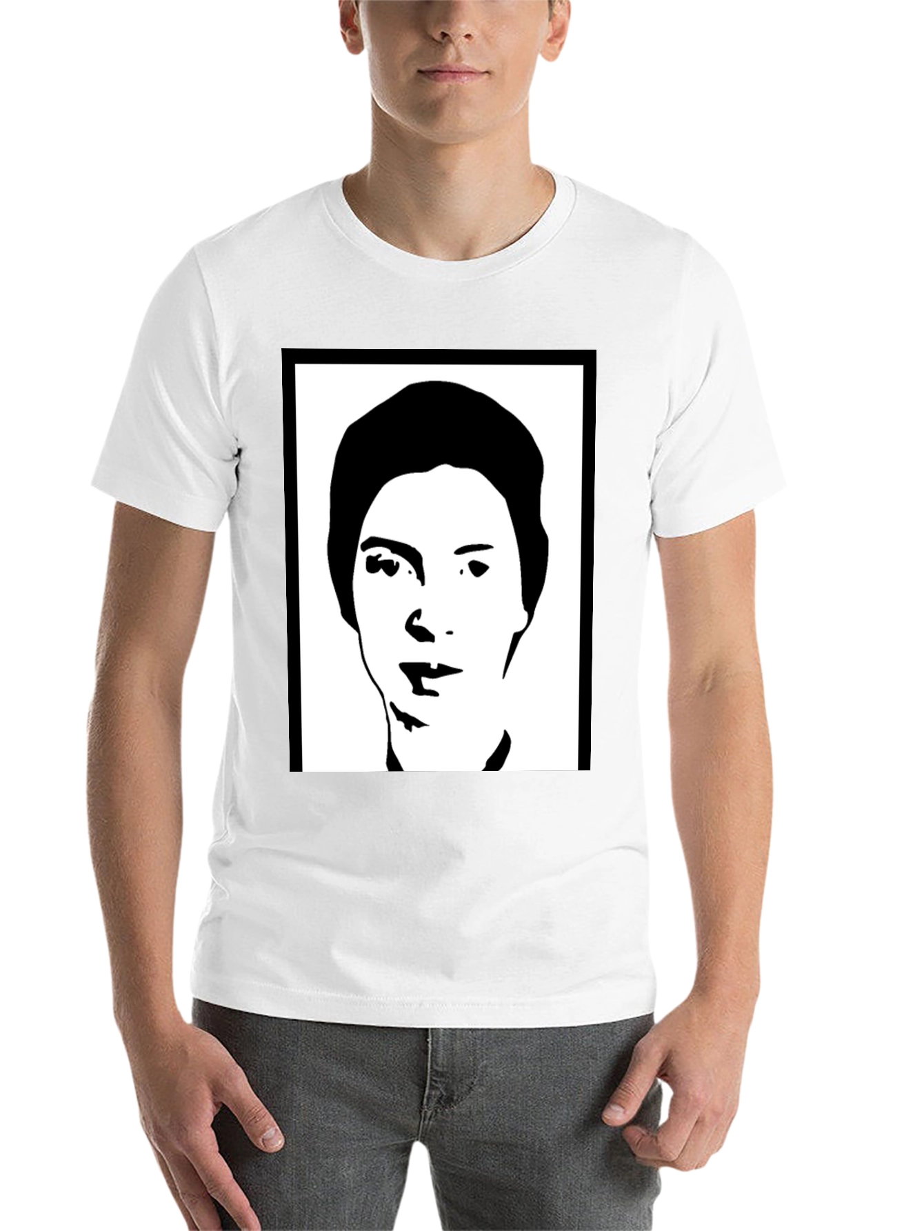 Black Black Graphic Tee - Silhouetted Face view 14