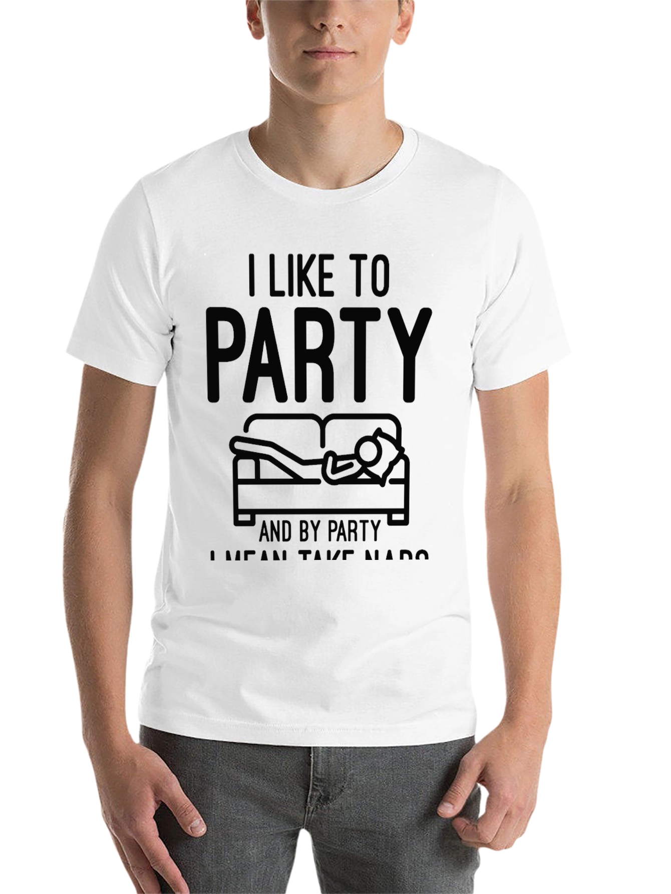 Black I Like to Party Napping T-Shirt view 14