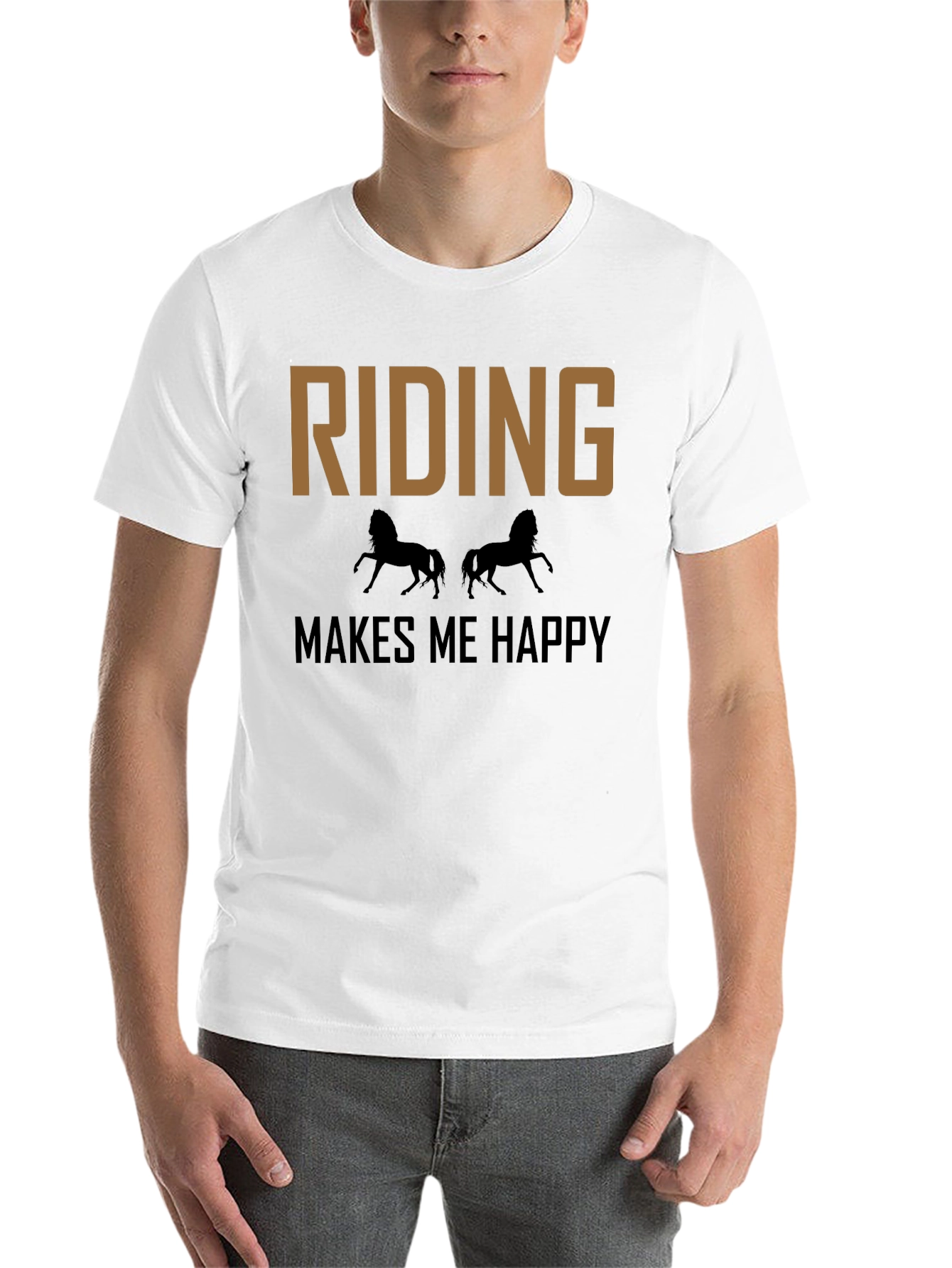 Black Riding Makes Me Happy T-Shirt - Equestrian Tee view 14