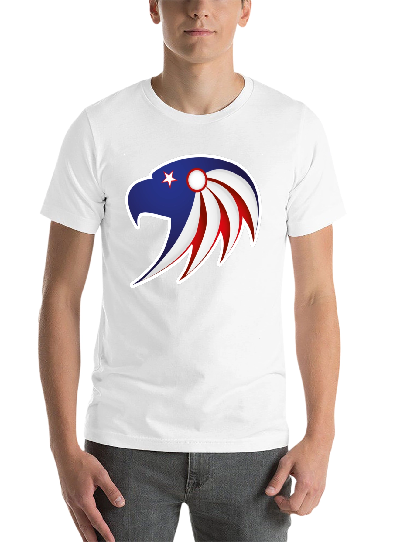 Patriotic Eagle Graphic Tee - Stylish Men's Black T-Shirt - 14