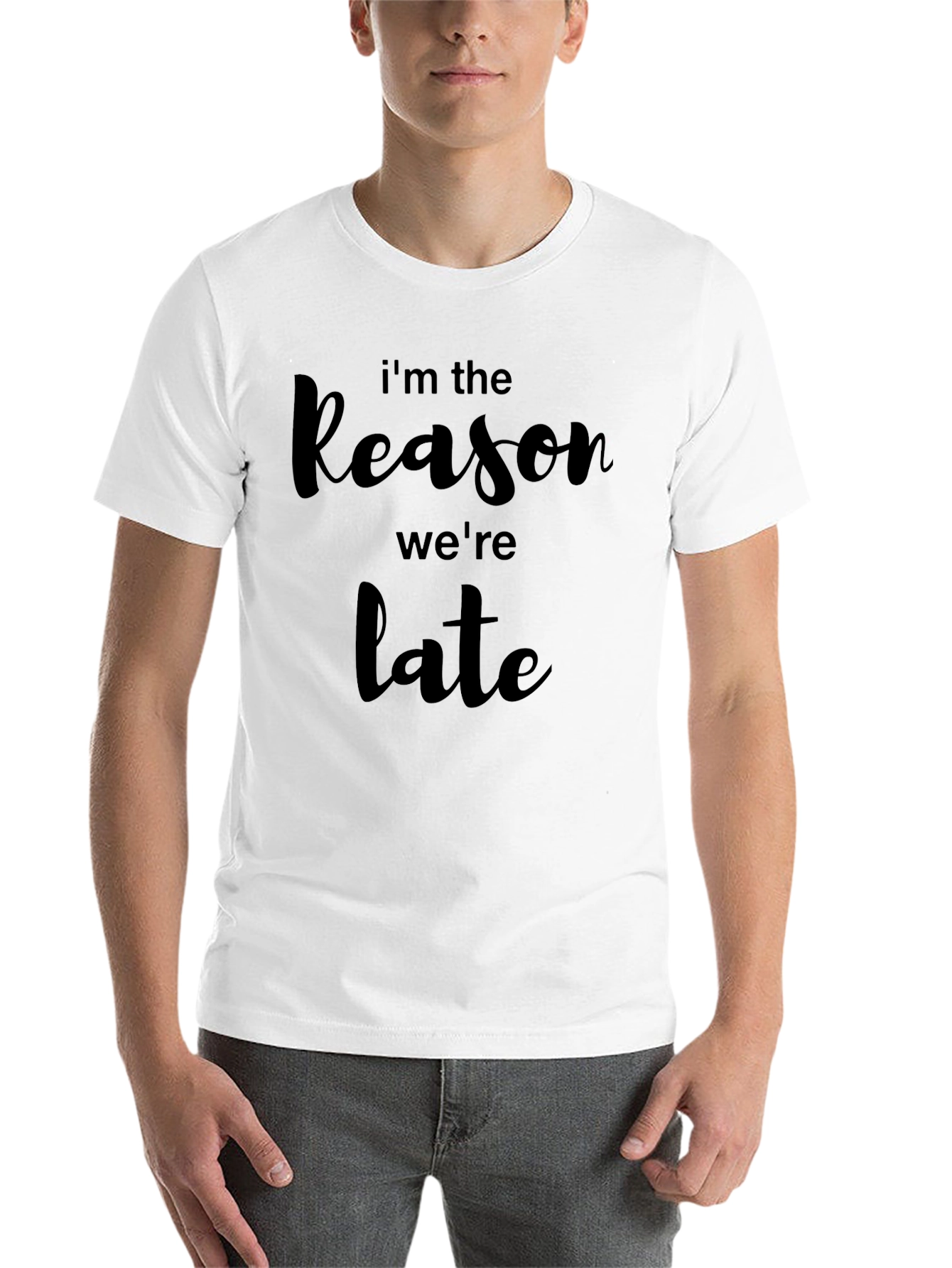 Black I'm The Reason We're Late Graphic Tee view 14