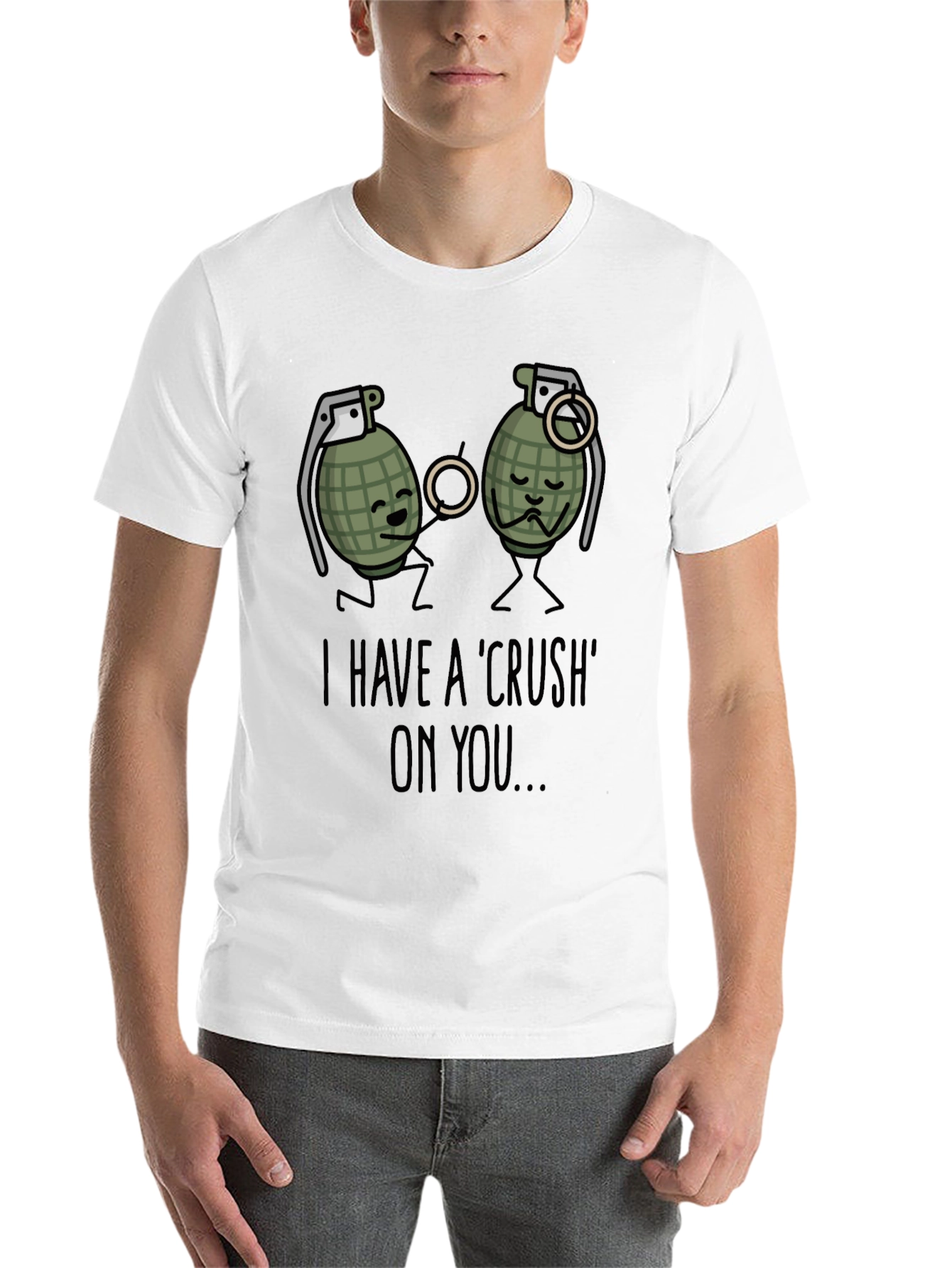Black I Have A Crush On You T-Shirt Funny Grenade view 14