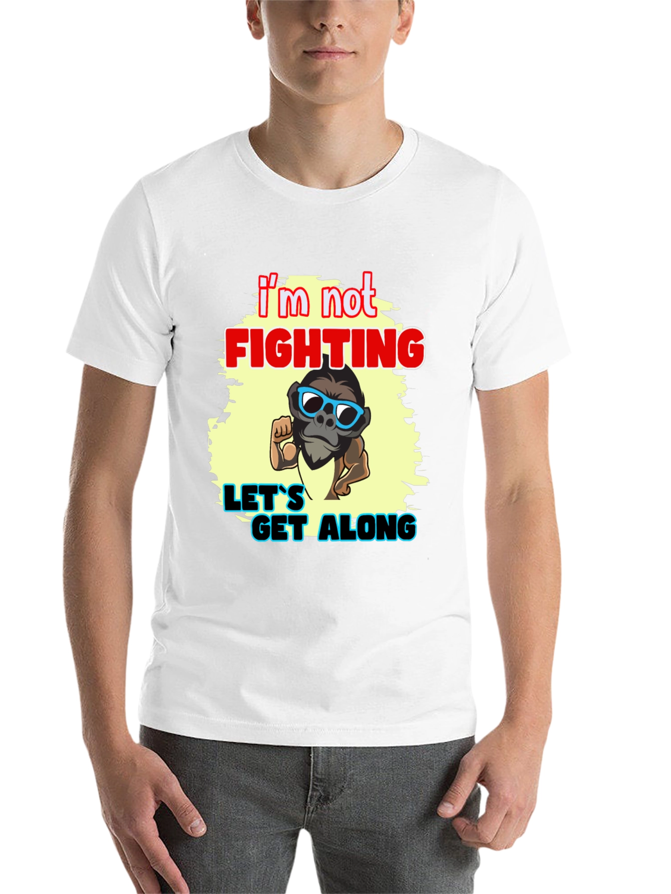 Black I'm Not Fighting - Let's Get Along Graphic Tee view 14