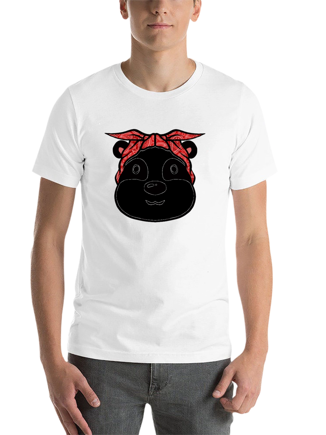 Black Bandana Bear Black T-Shirt view 14