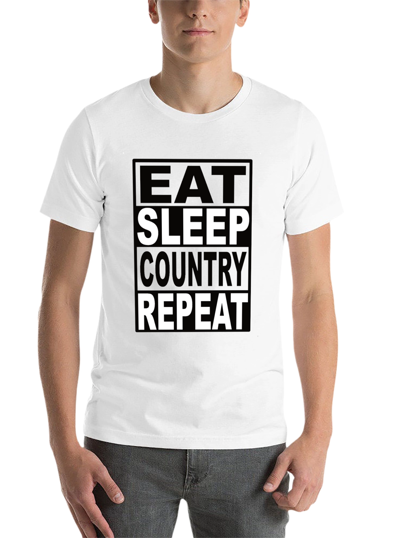Black Eat Sleep Country Repeat Graphic Tee view 14