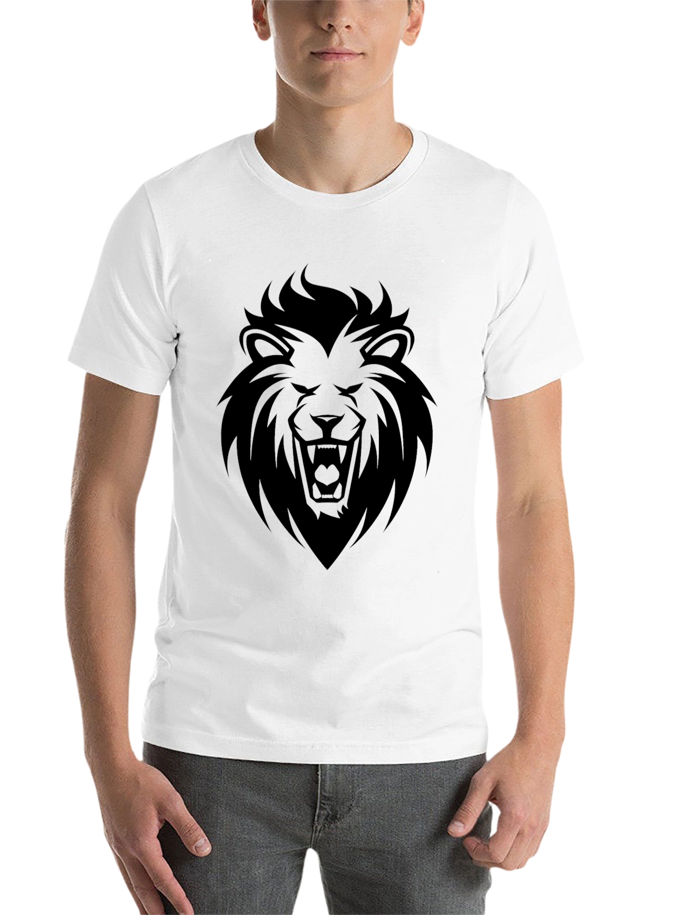 Black Black Lion Graphic Tee - Men's Short Sleeve T-Shirt view 14