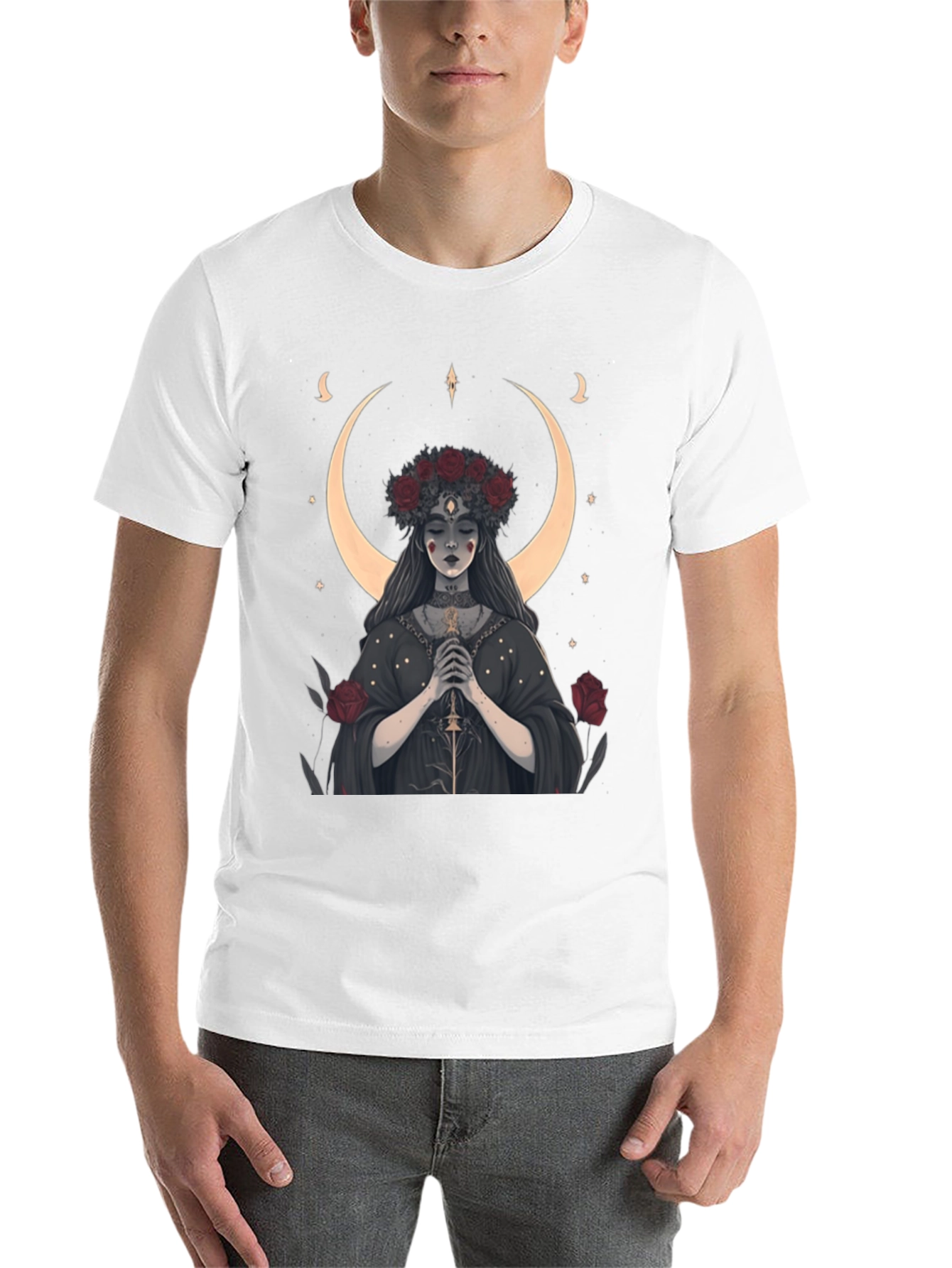 Black Mystic Moon Goddess Graphic Tee view 14