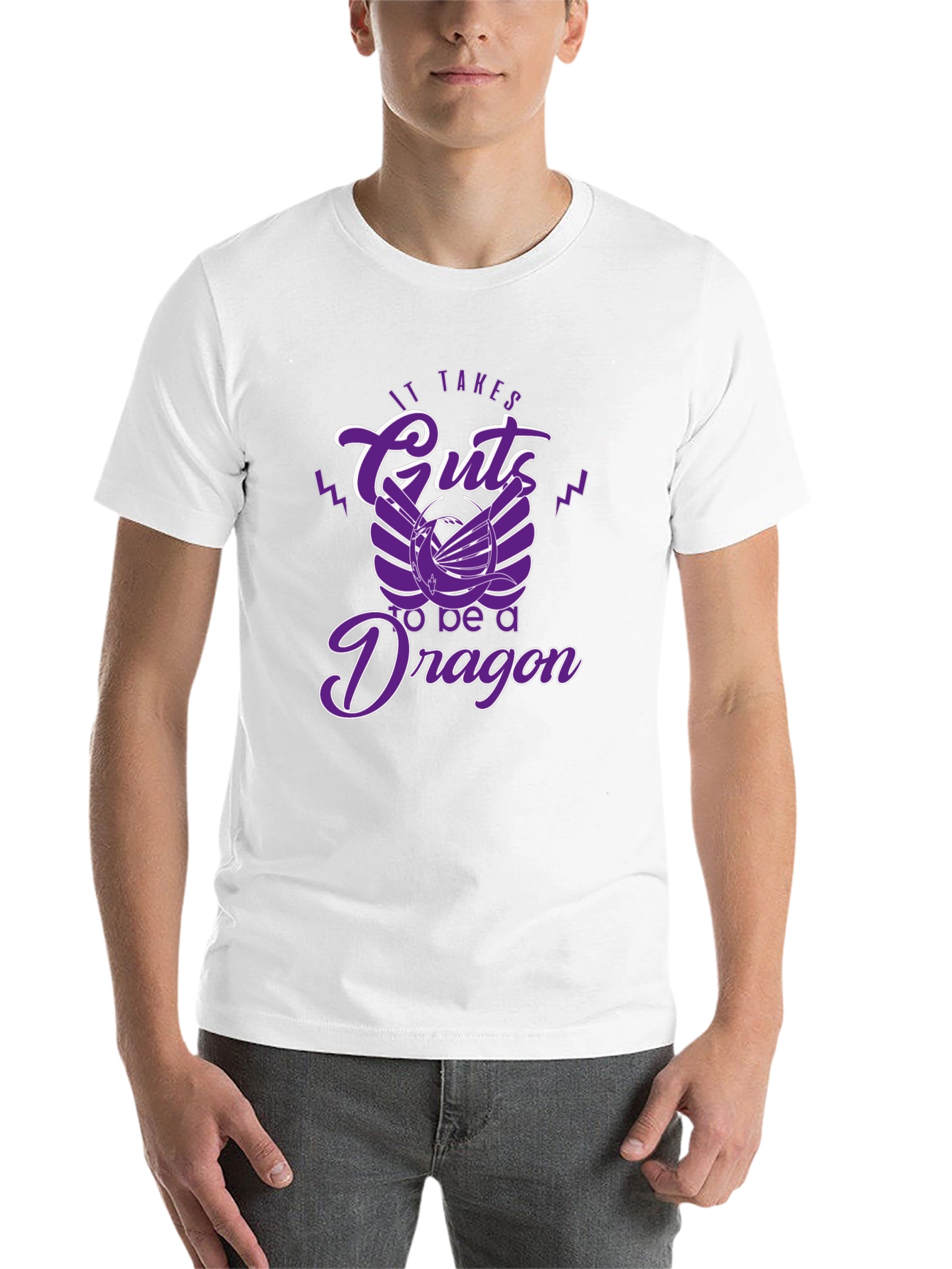 Black It Takes Guts to be a Dragon T-Shirt view 14