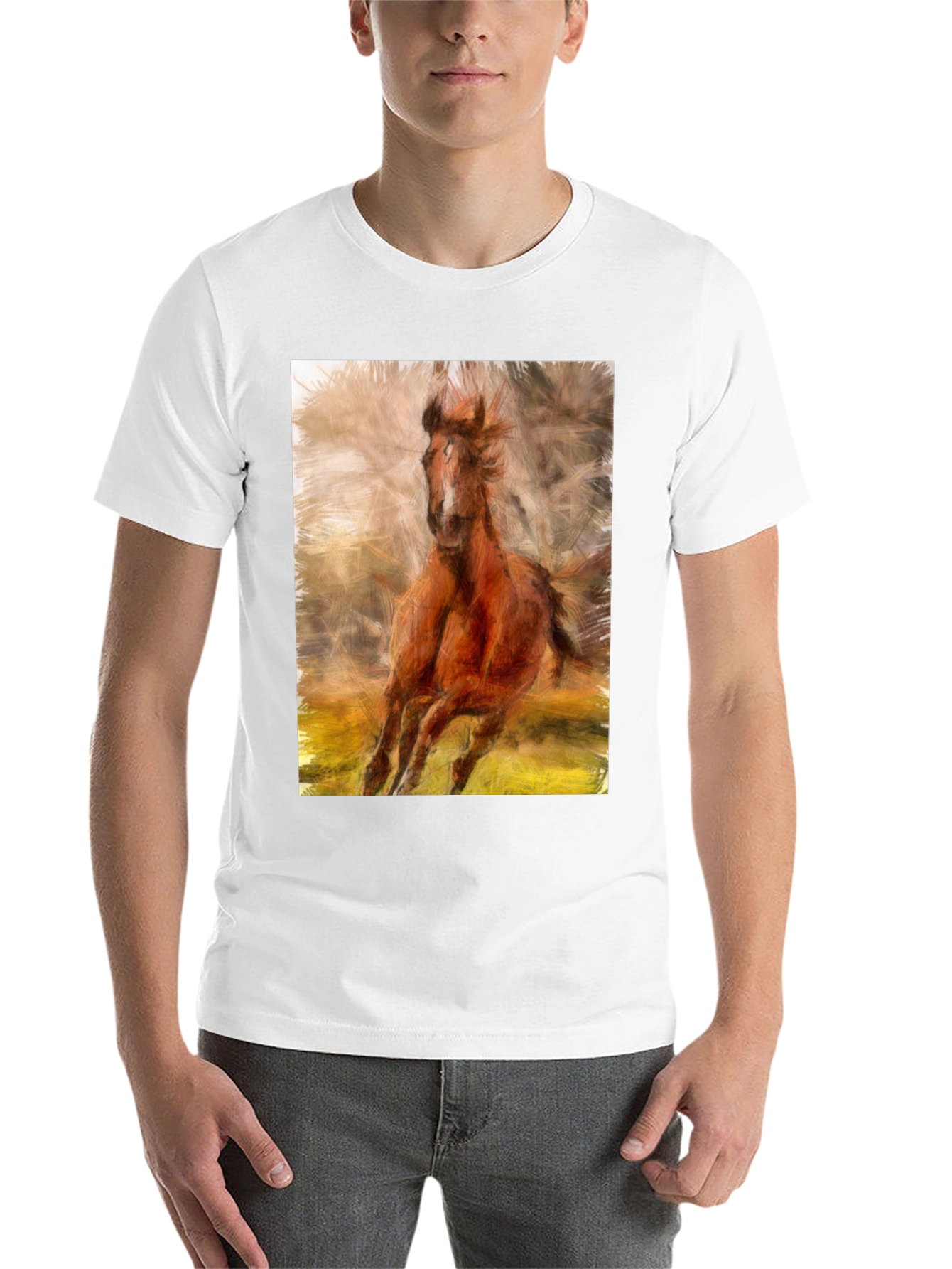 Black Horse Graphic Black T-Shirt view 14